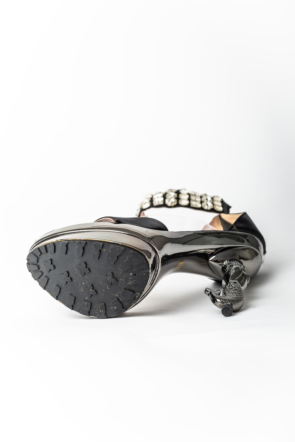 Gianmarco Lorenzi <br> Y2K mermaid heels with crystal ankle straps