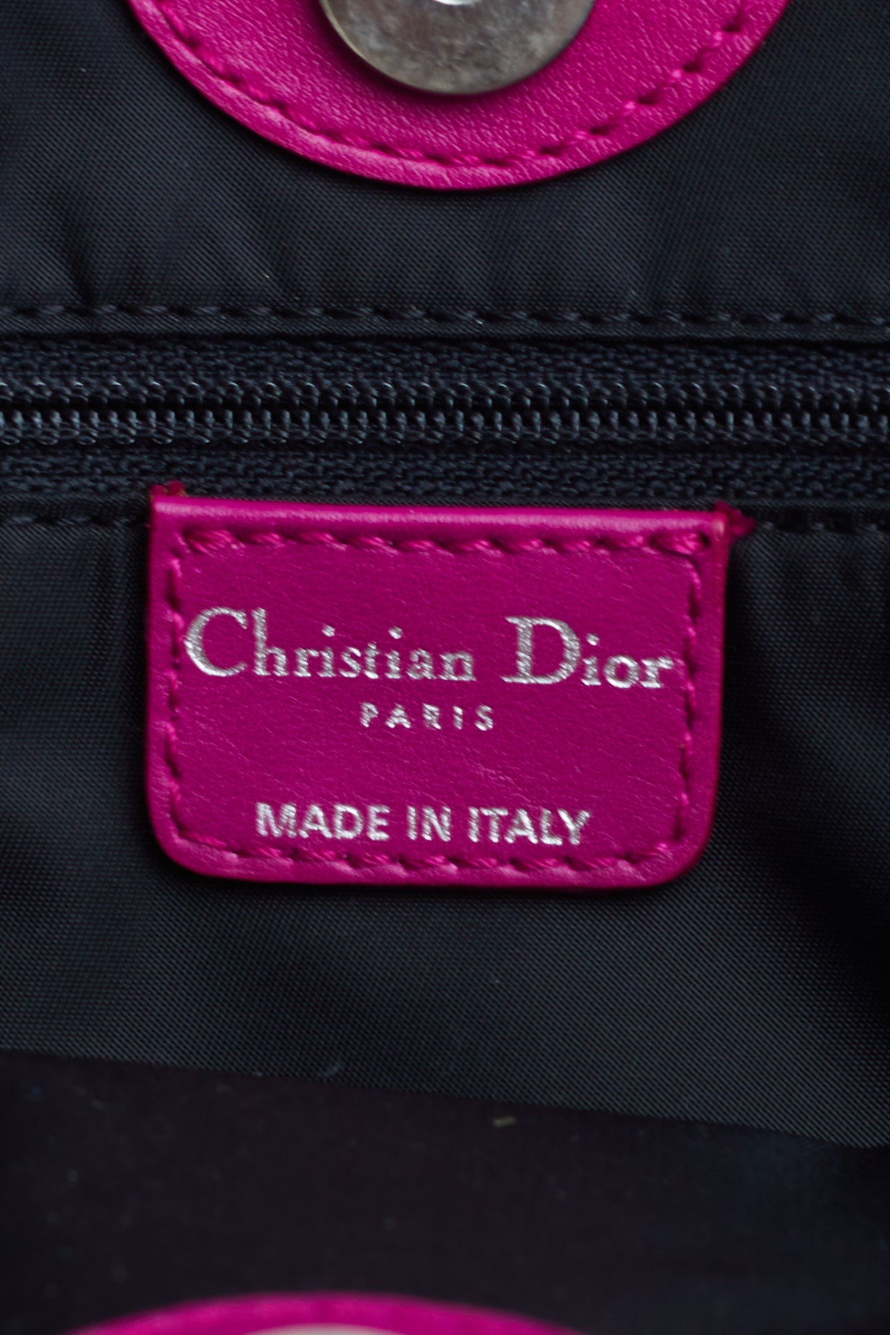 Christian Dior <br> Fuchsia pink monogram logo Dior charm tote