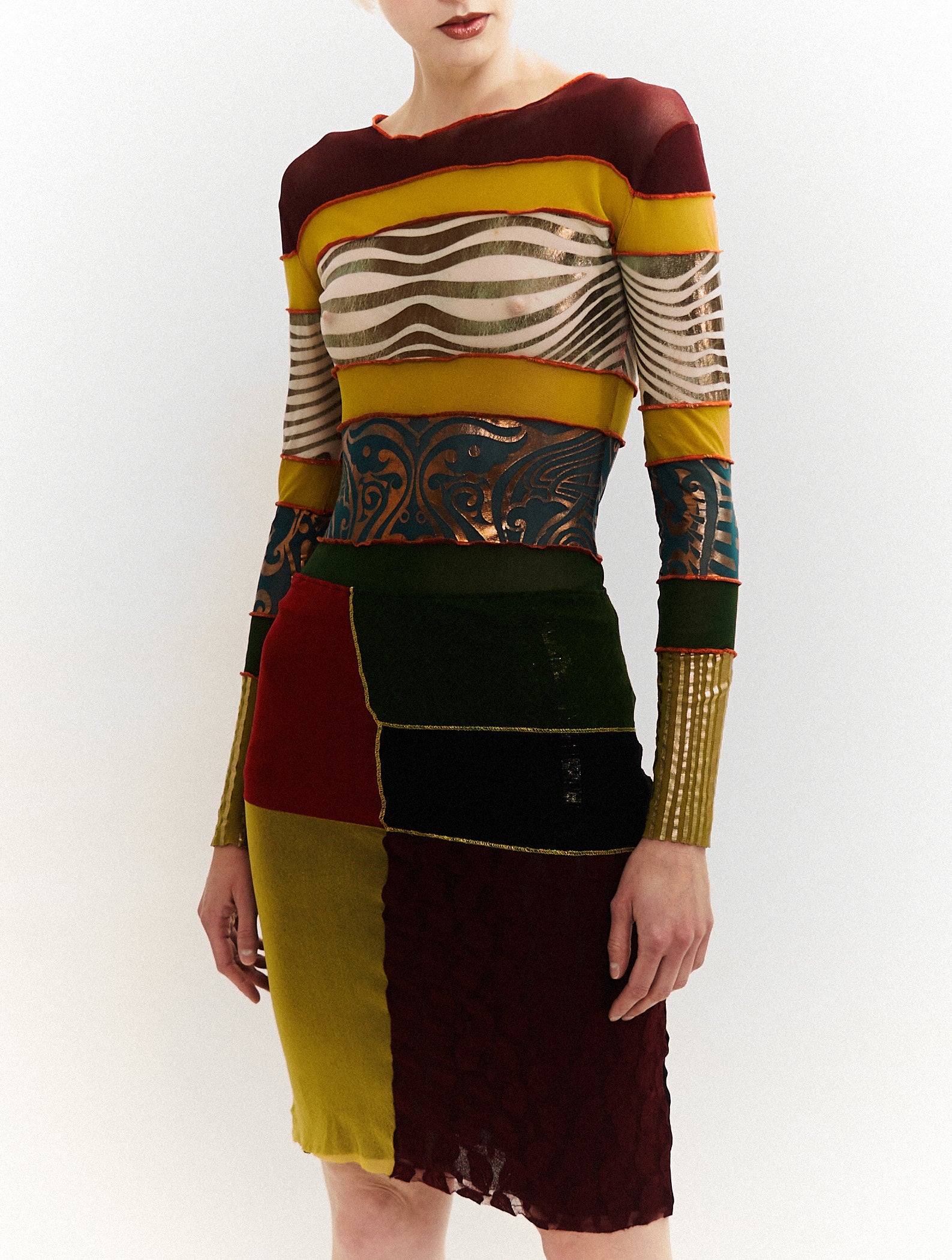 Jean Paul Gaultier <br> S/S 1996 Cyberbaba top & skirt ensemble