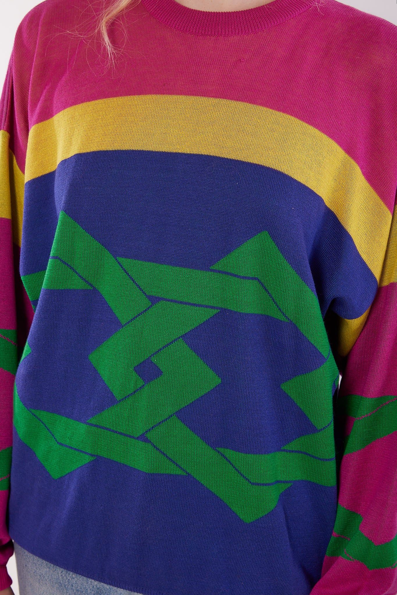 Gianni Versace <br> 90's graphic pattern knit sweater