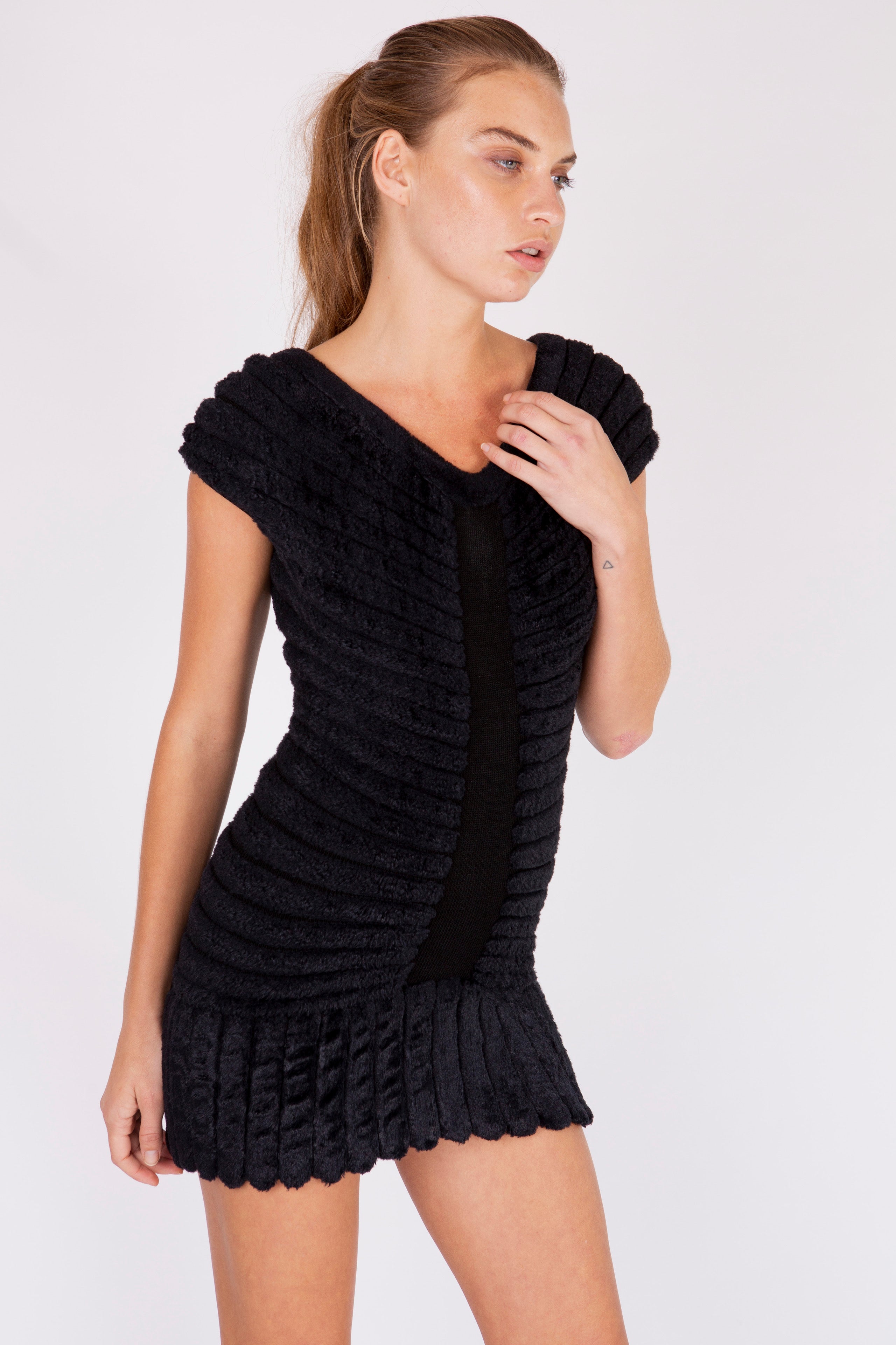 Alaïa <br> S/S 1994 Houpette chenille knit mini dress