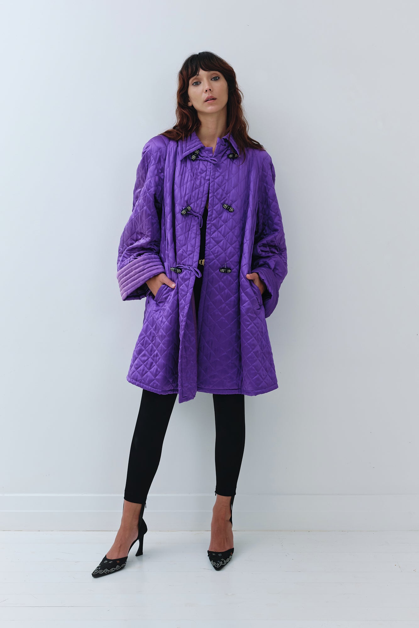 Valentino <br> F/W 1985 Miss V quilted silk trench coat