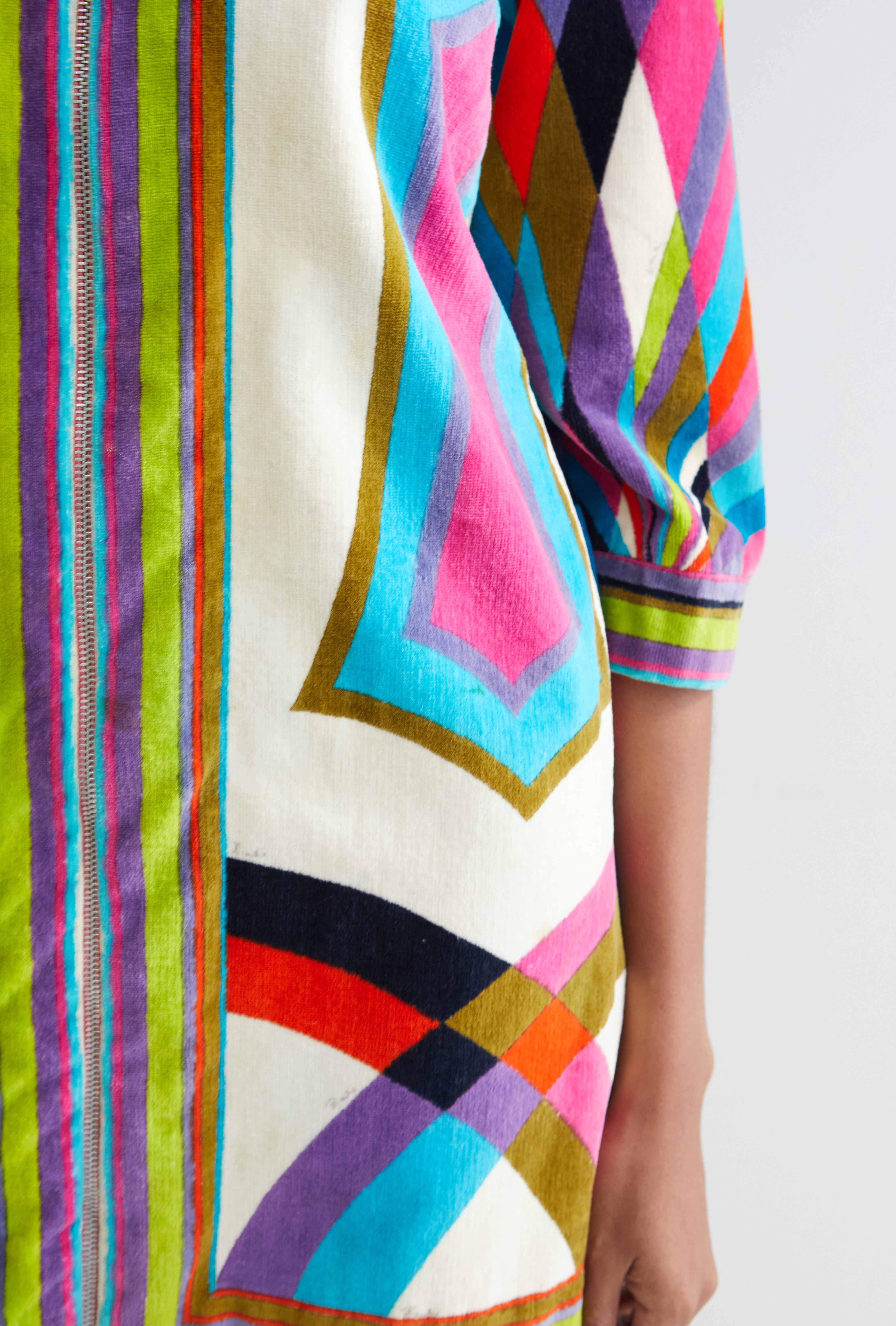 Emilio Pucci <br> c1965 multicolour print terry towelling mini dress/beach jacket