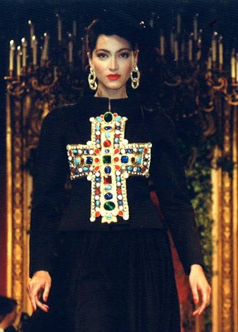 Christian Lacroix <br> F/W 1988 jewelled Byzantine cross top
