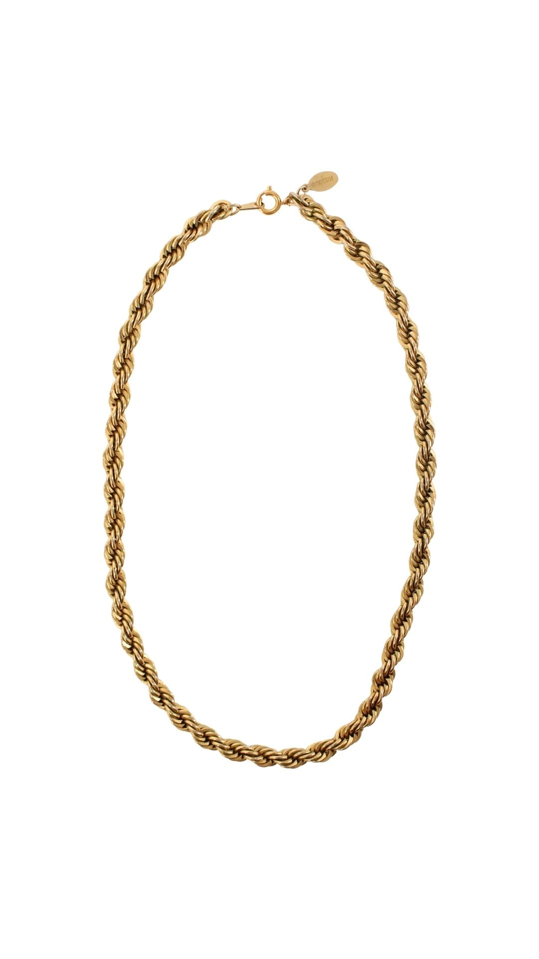 Oroton <br> 80's gold plated rope chain necklace
