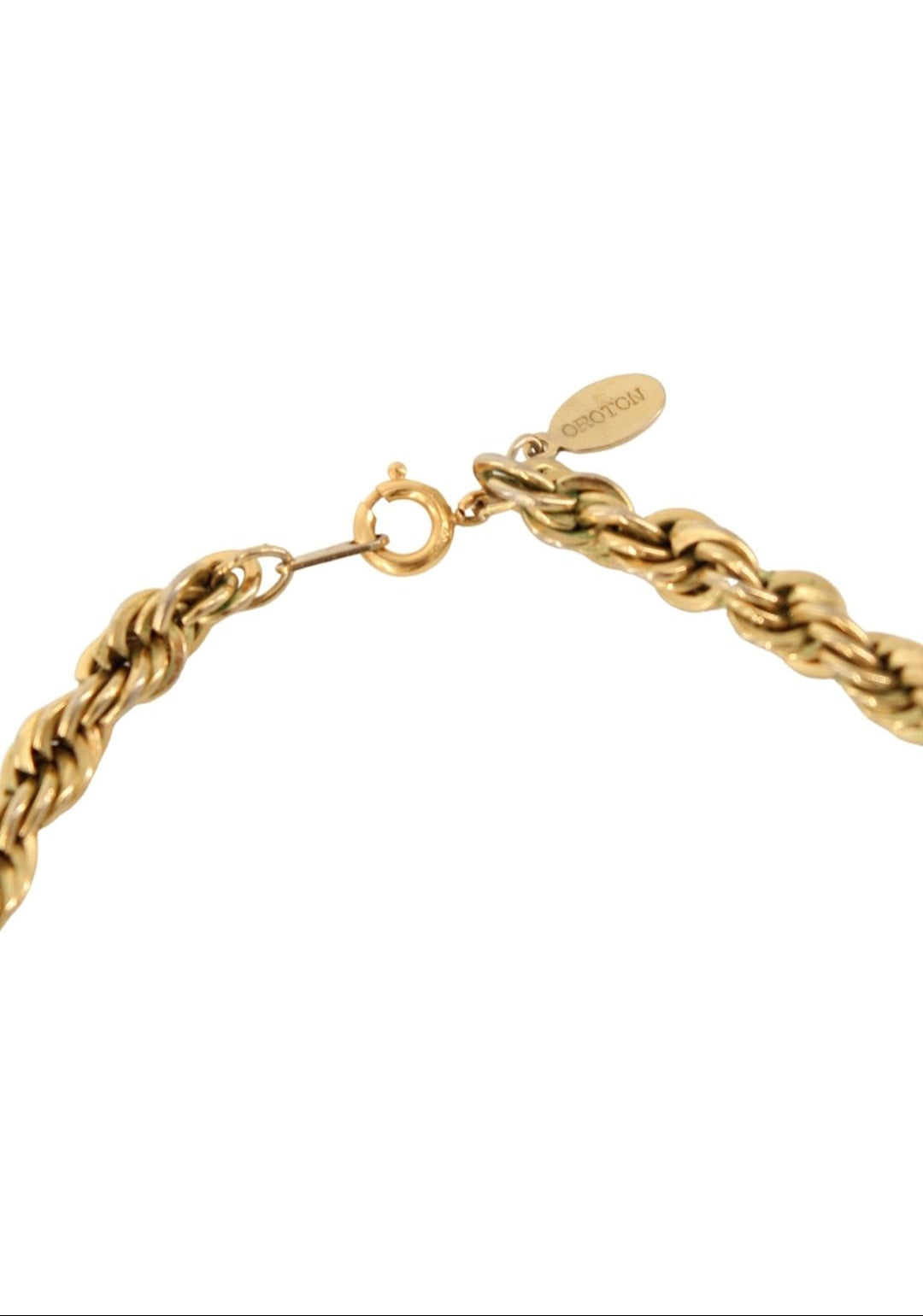 Oroton <br> 80's gold plated rope chain necklace