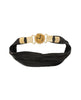 Vintage <br> 80's crystal studded clock buckle leather sash belt