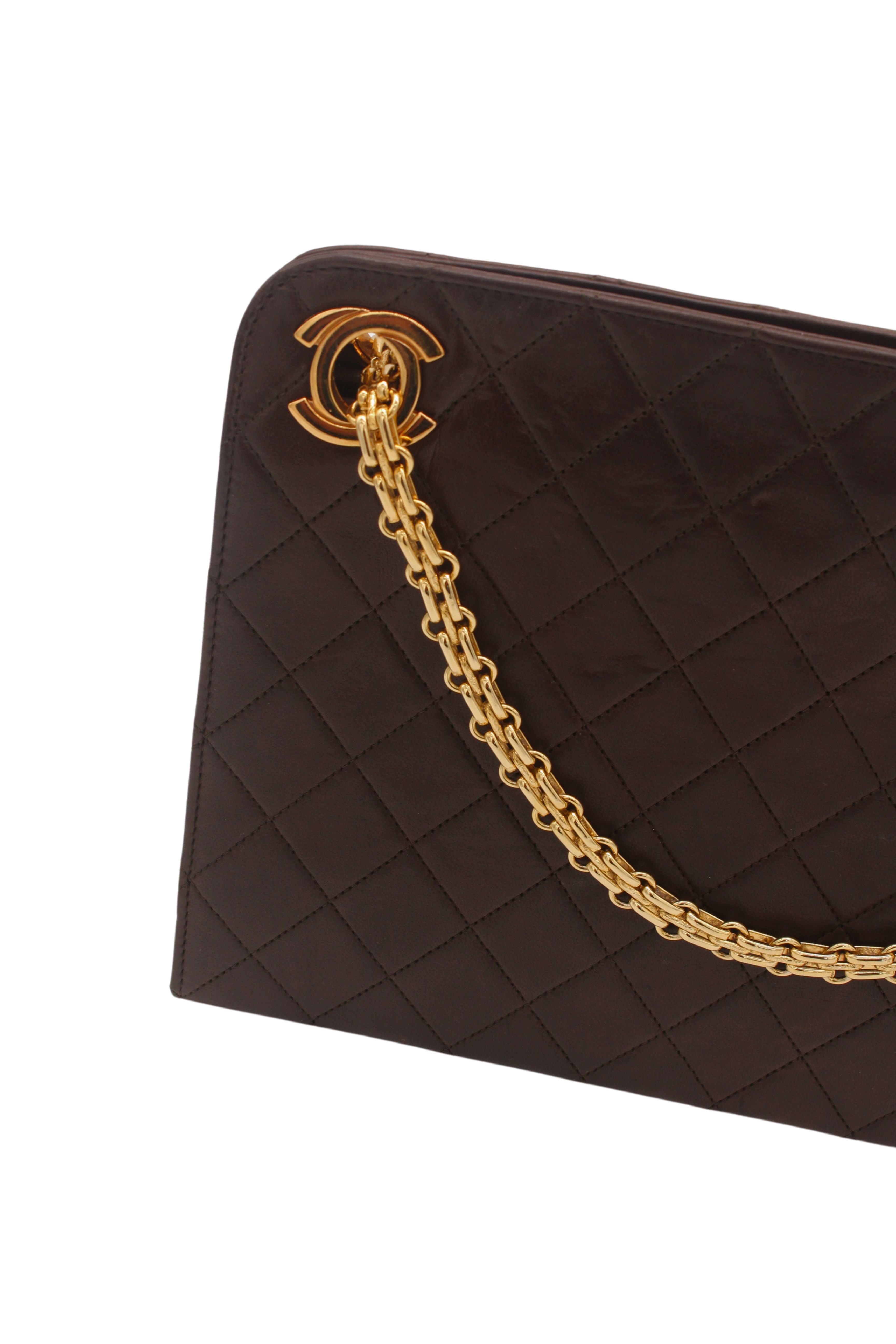 Chanel <br> 70's Matelasse quilted leather logo chain strap shoulder bag