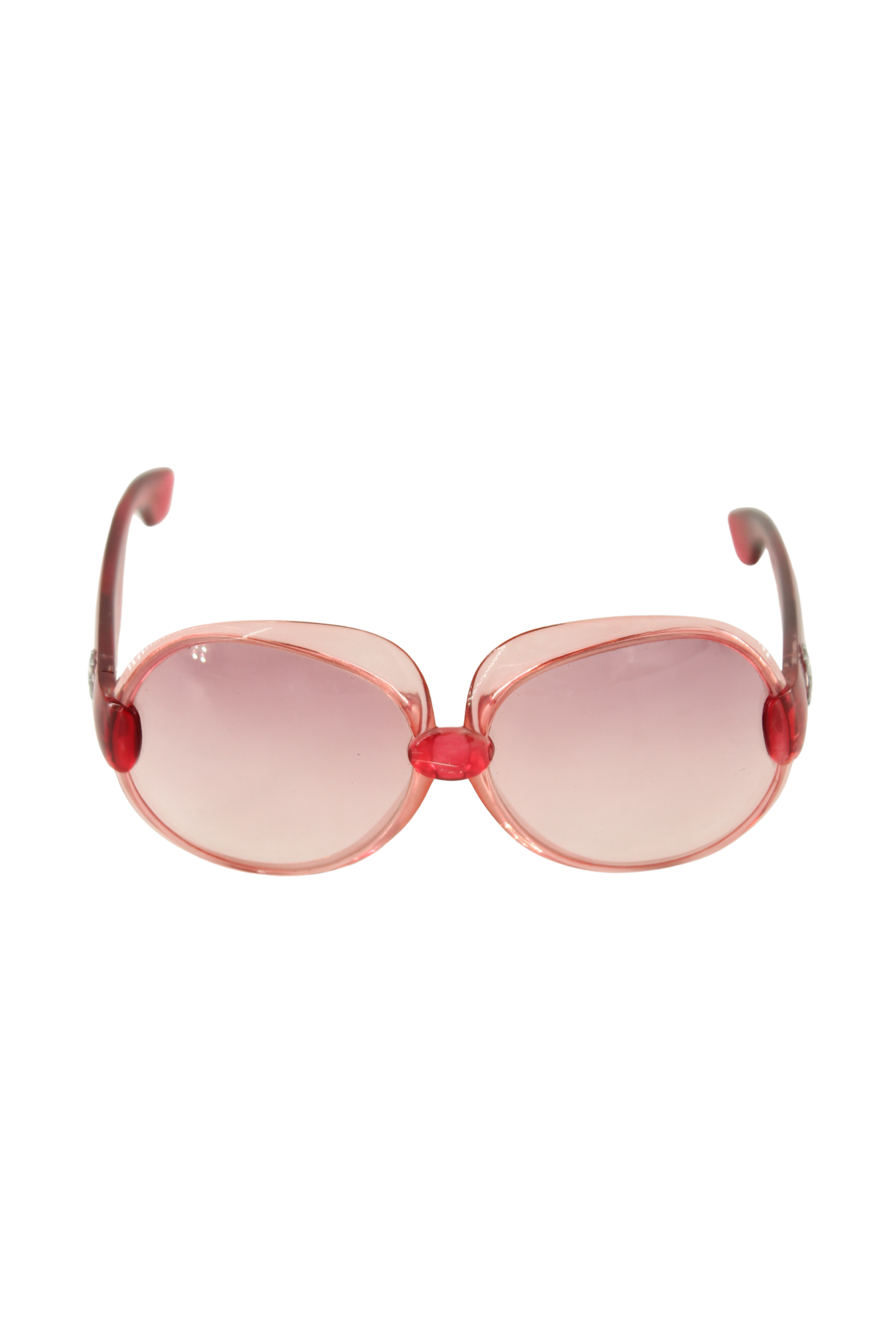 Yves Saint Laurent <br> S/S 1976 campaign oversized pink YSL logo arm sunglasses