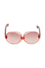 Yves Saint Laurent <br> S/S 1976 campaign oversized pink YSL logo arm sunglasses