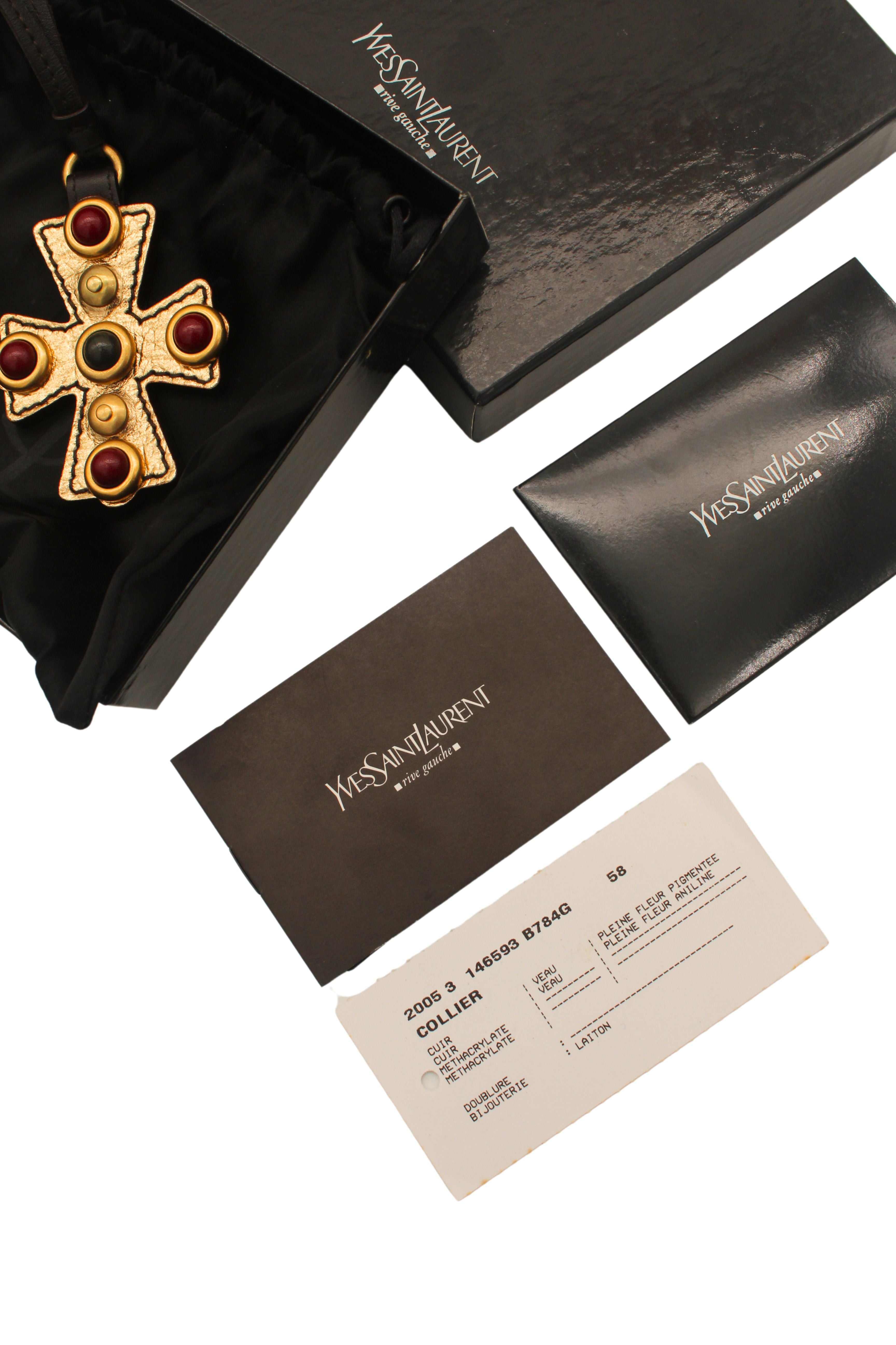 Yves Saint Laurent <br> 2005 Byzantine bejewelled cross necklace