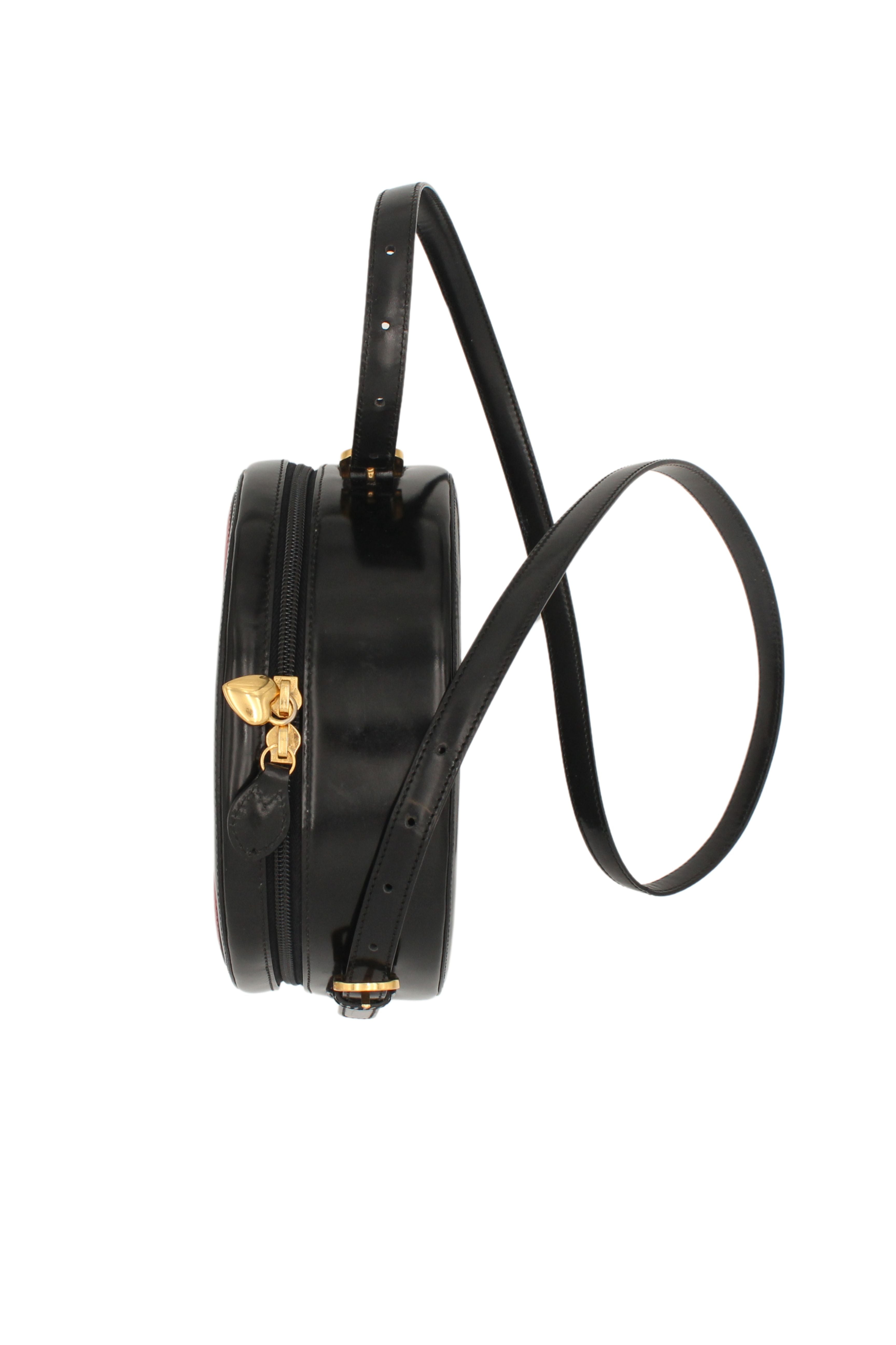 Moschino <br> 90's Redwall leather heart cross body bag