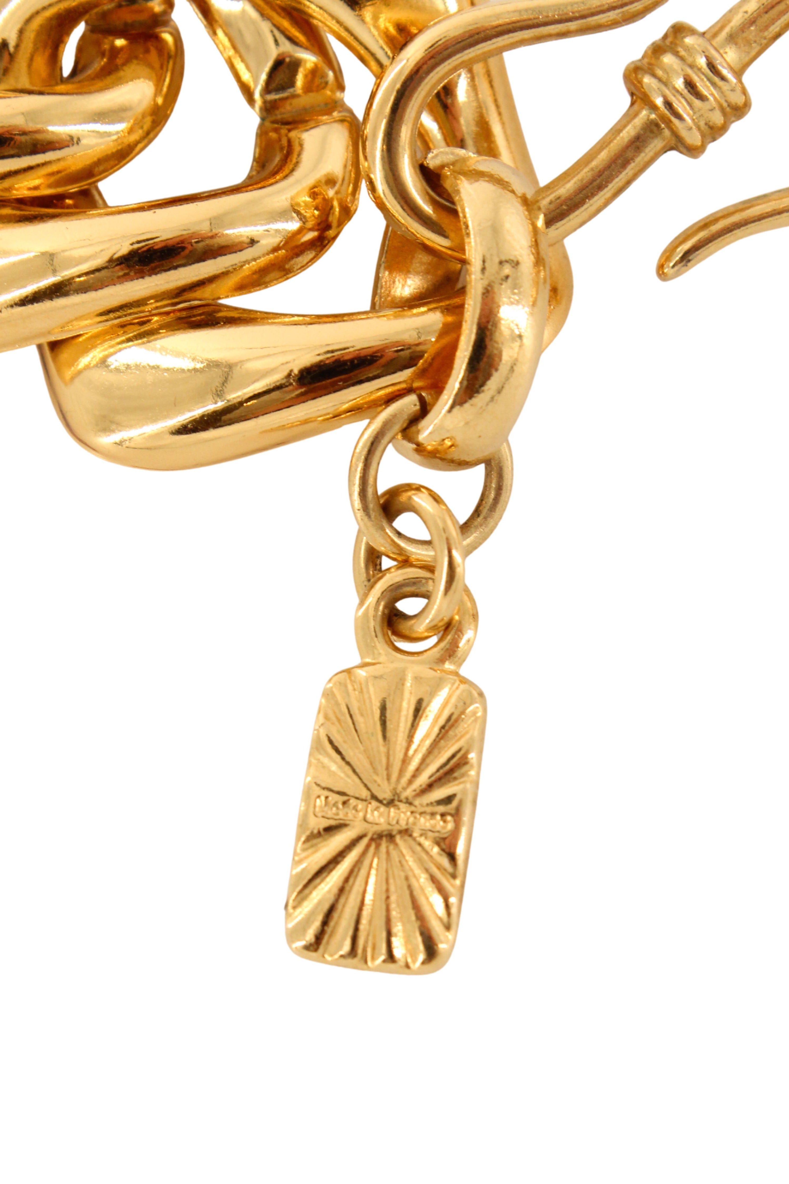 Yves Saint Laurent <br> 80's gold plated chunky chain choker necklace