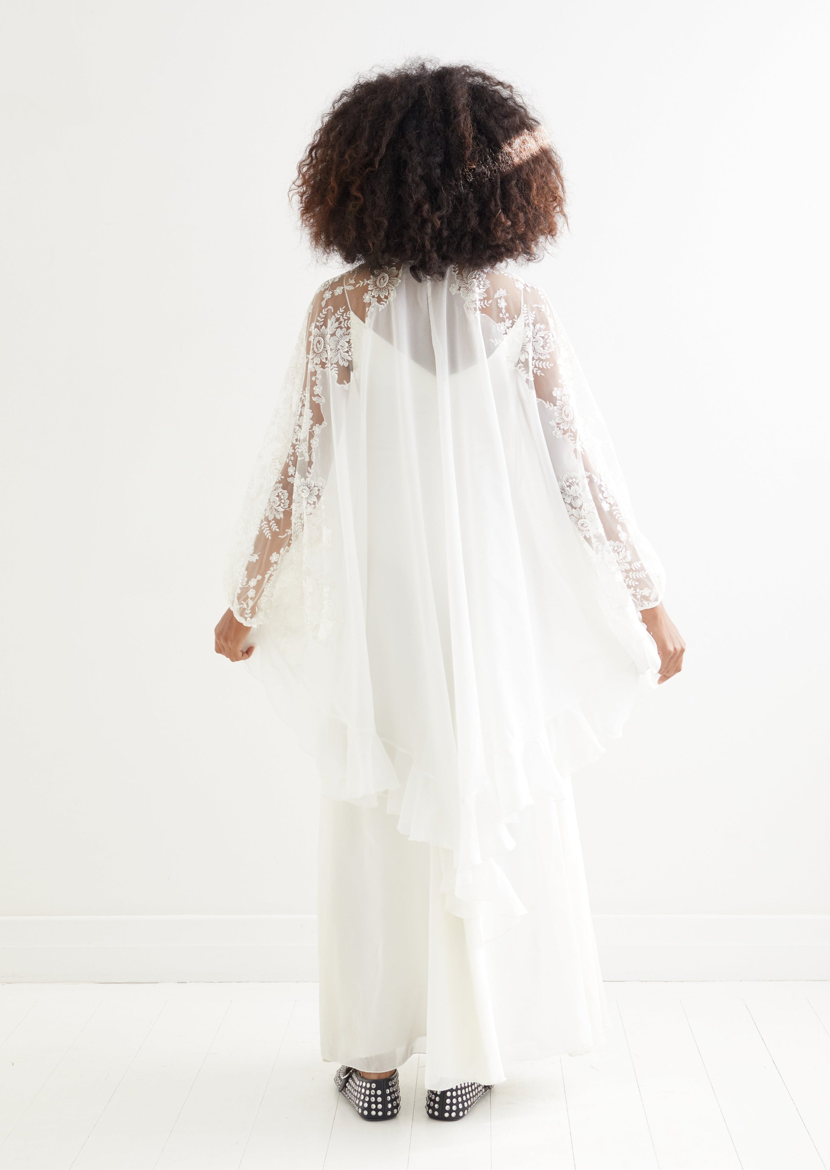 Merivale <br> 70's lace cape maxi gown