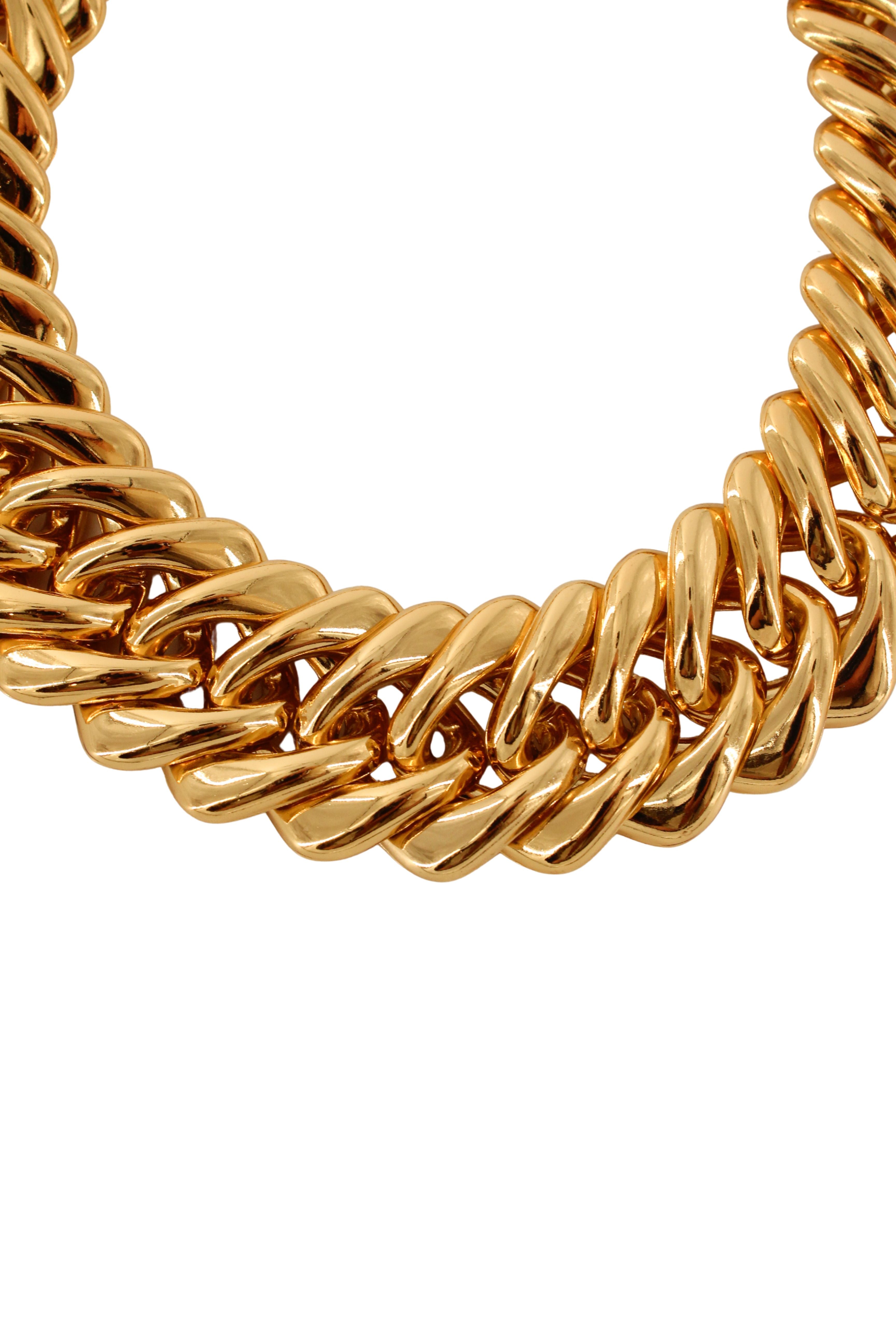 Yves Saint Laurent <br> 80's gold plated chunky chain choker necklace