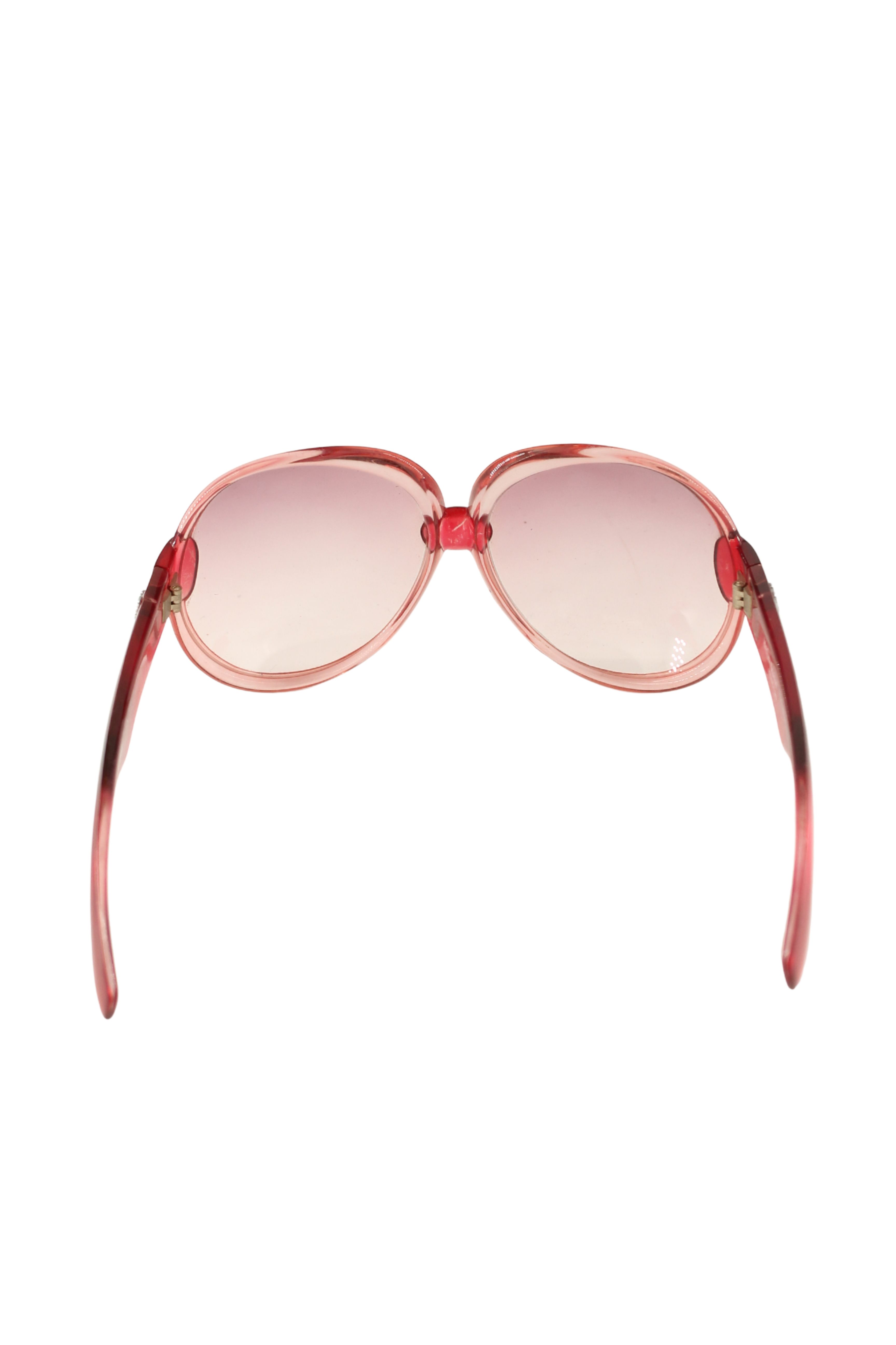 Yves Saint Laurent <br> S/S 1976 campaign oversized pink YSL logo arm sunglasses