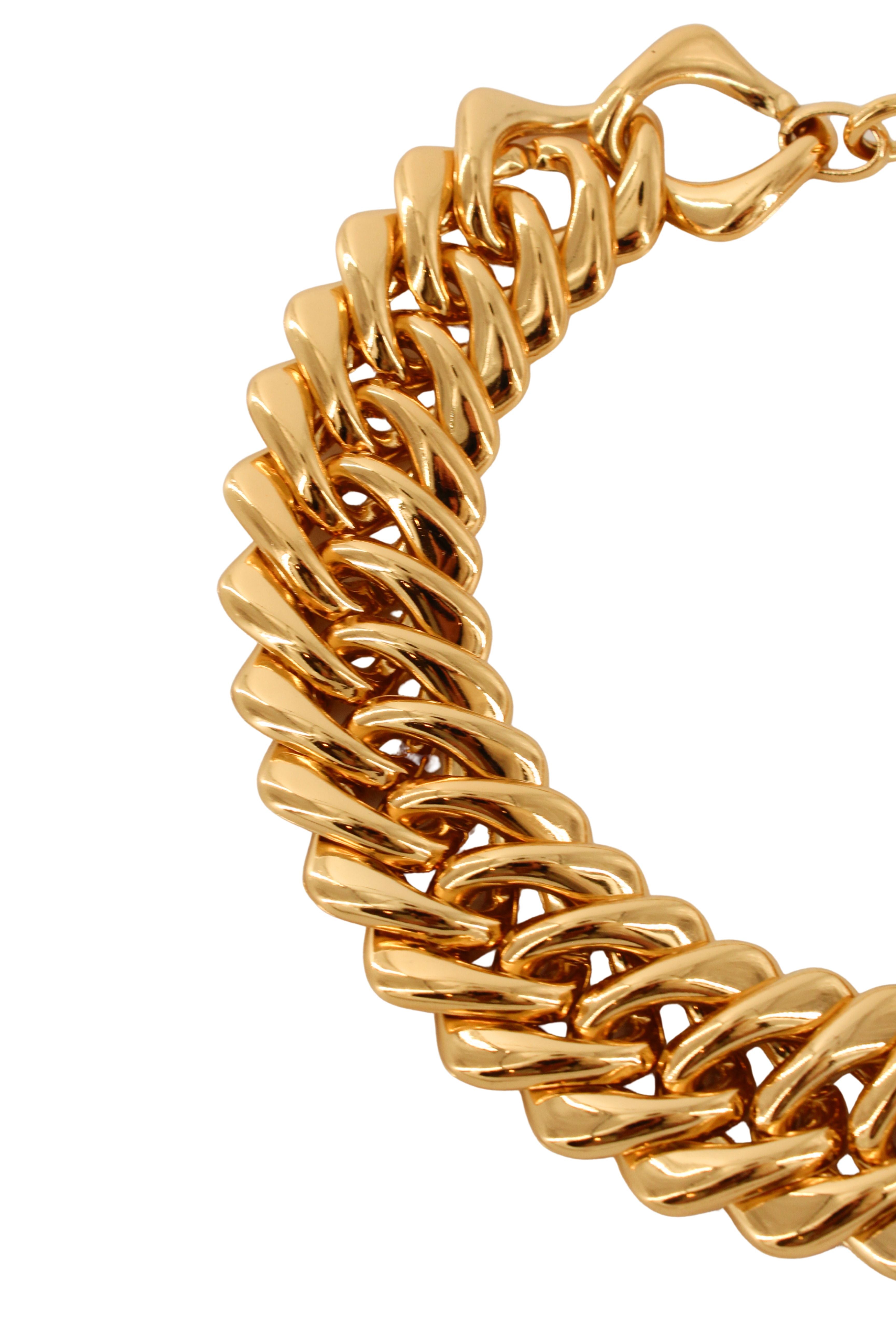 Yves Saint Laurent <br> 80's gold plated chunky chain choker necklace