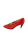 Walter Steiger <br> 1980's deadstock red leather curved high heel pump