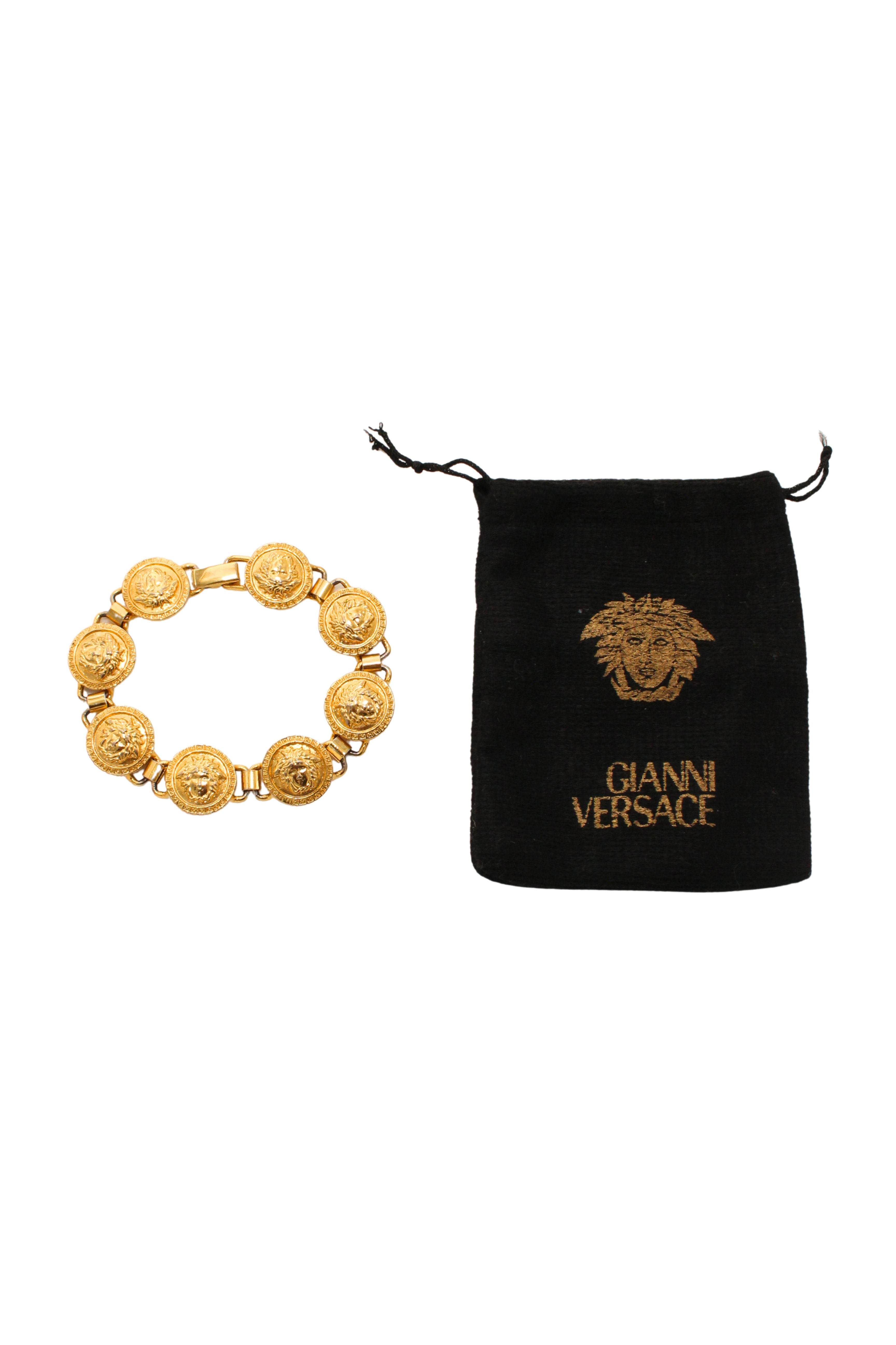 Gianni Versace <br> 90's gold plated Medusa head medallion bracelet