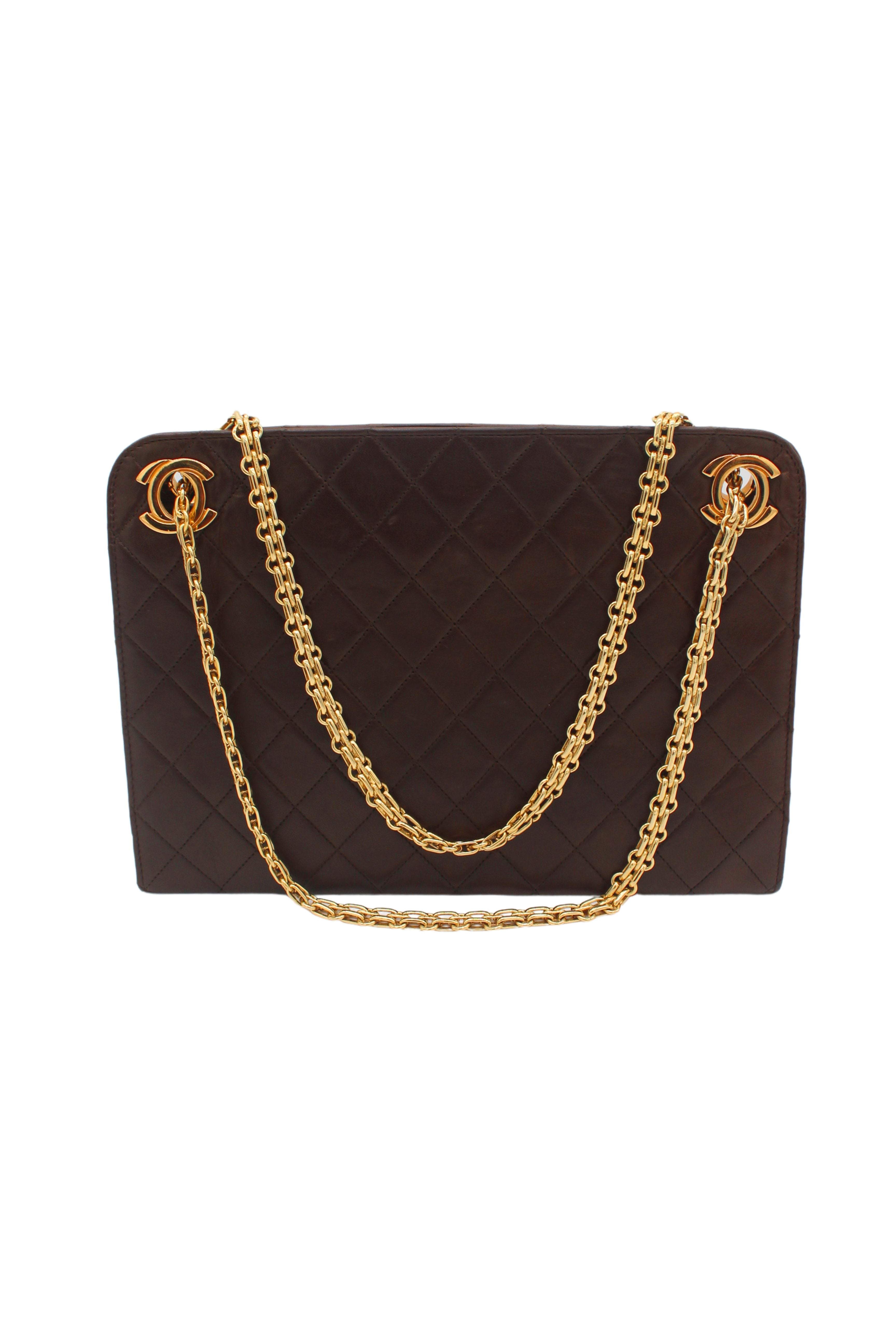 Chanel <br> 70's Matelasse quilted leather logo chain strap shoulder bag