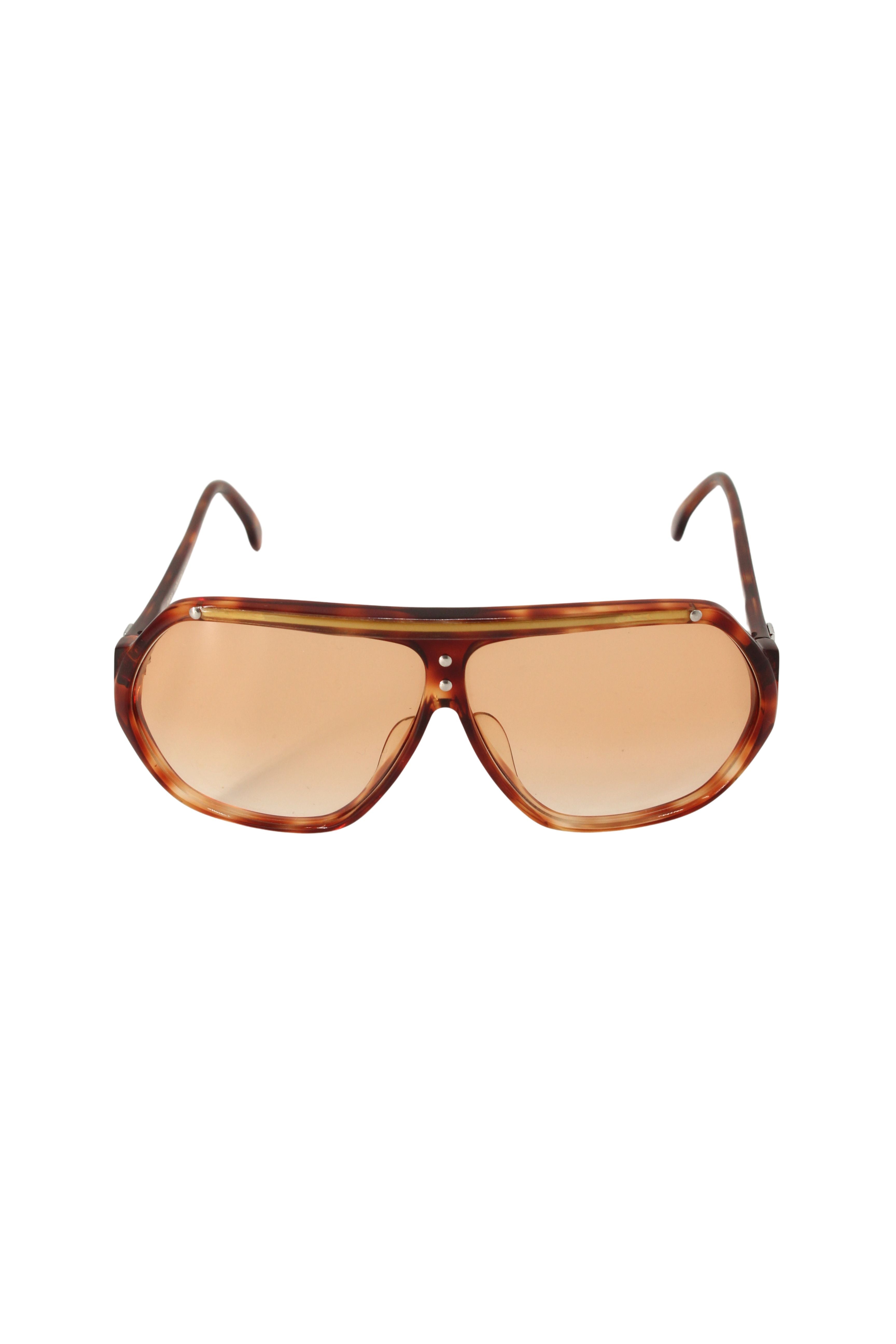 Paco Rabanne <br> 70's aviator tortoiseshell amber lense sunglasses