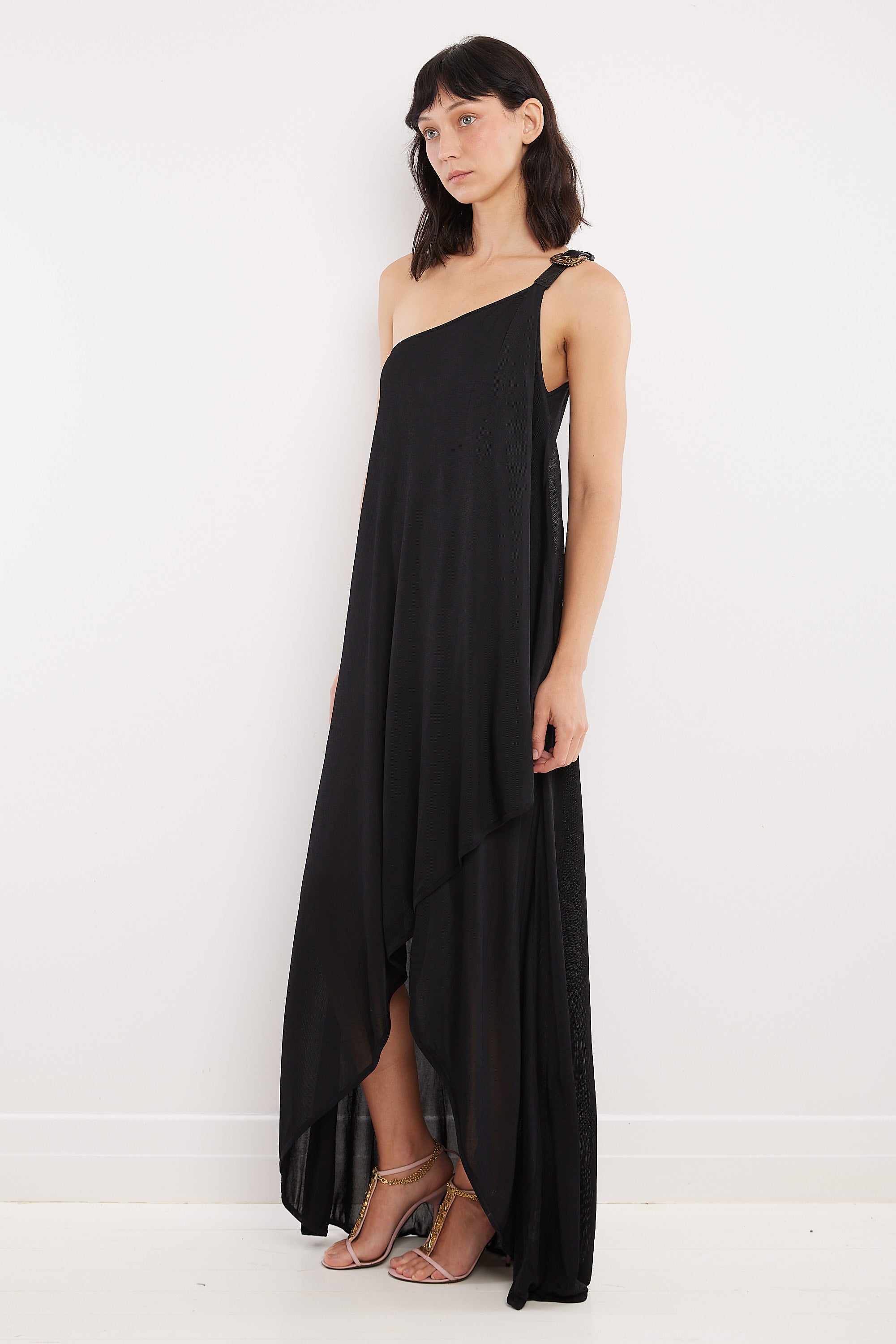 Alexander McQueen <br> Pre-Fall 2009 one shoulder knit dress with buckle detail