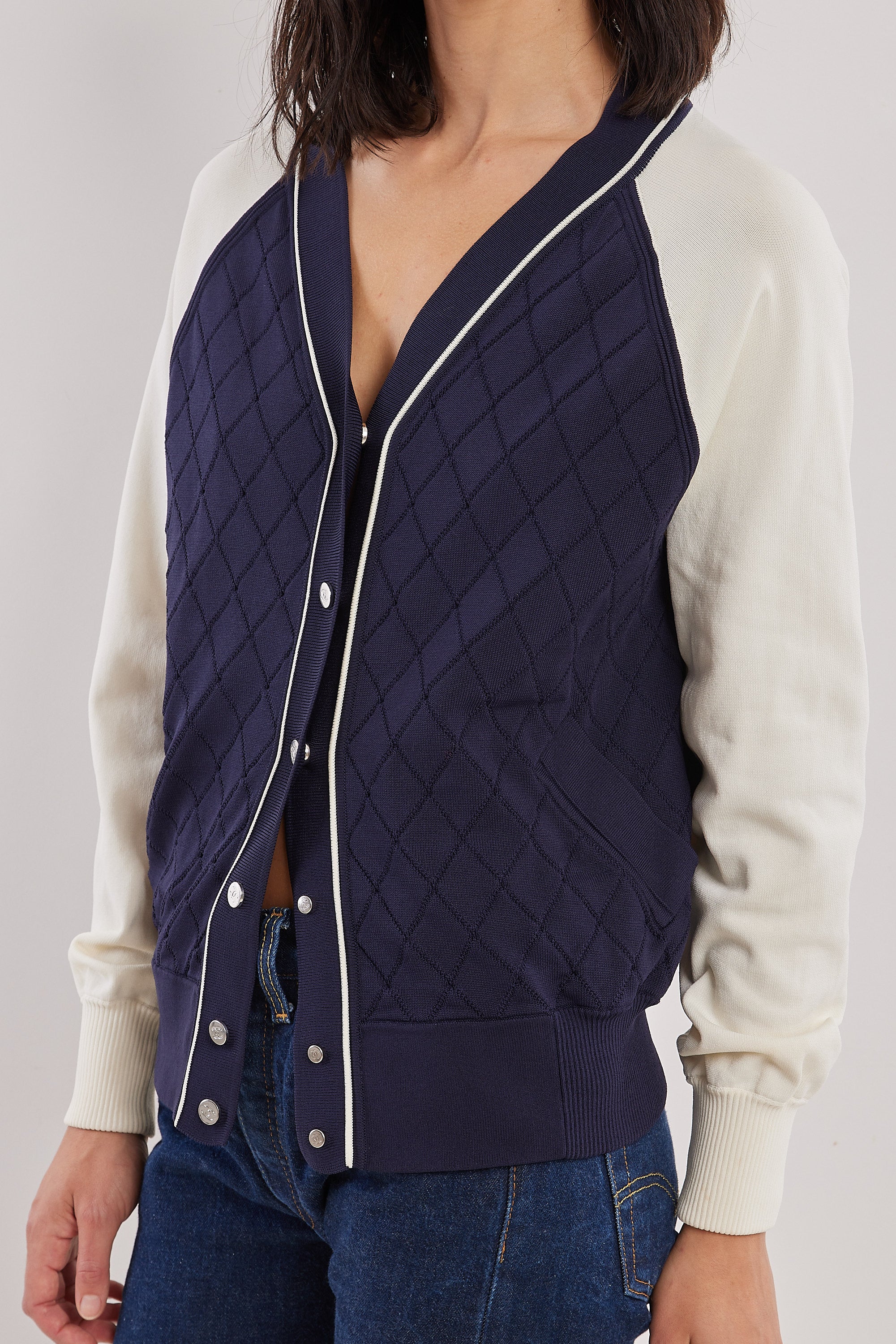 Chanel <br> 2019 Pre-Spring quilted varsity bomber jacket