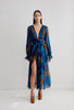 Givenchy <br> S/S 1978 Haute Couture silk chiffon floral print gown with plunging neckline
