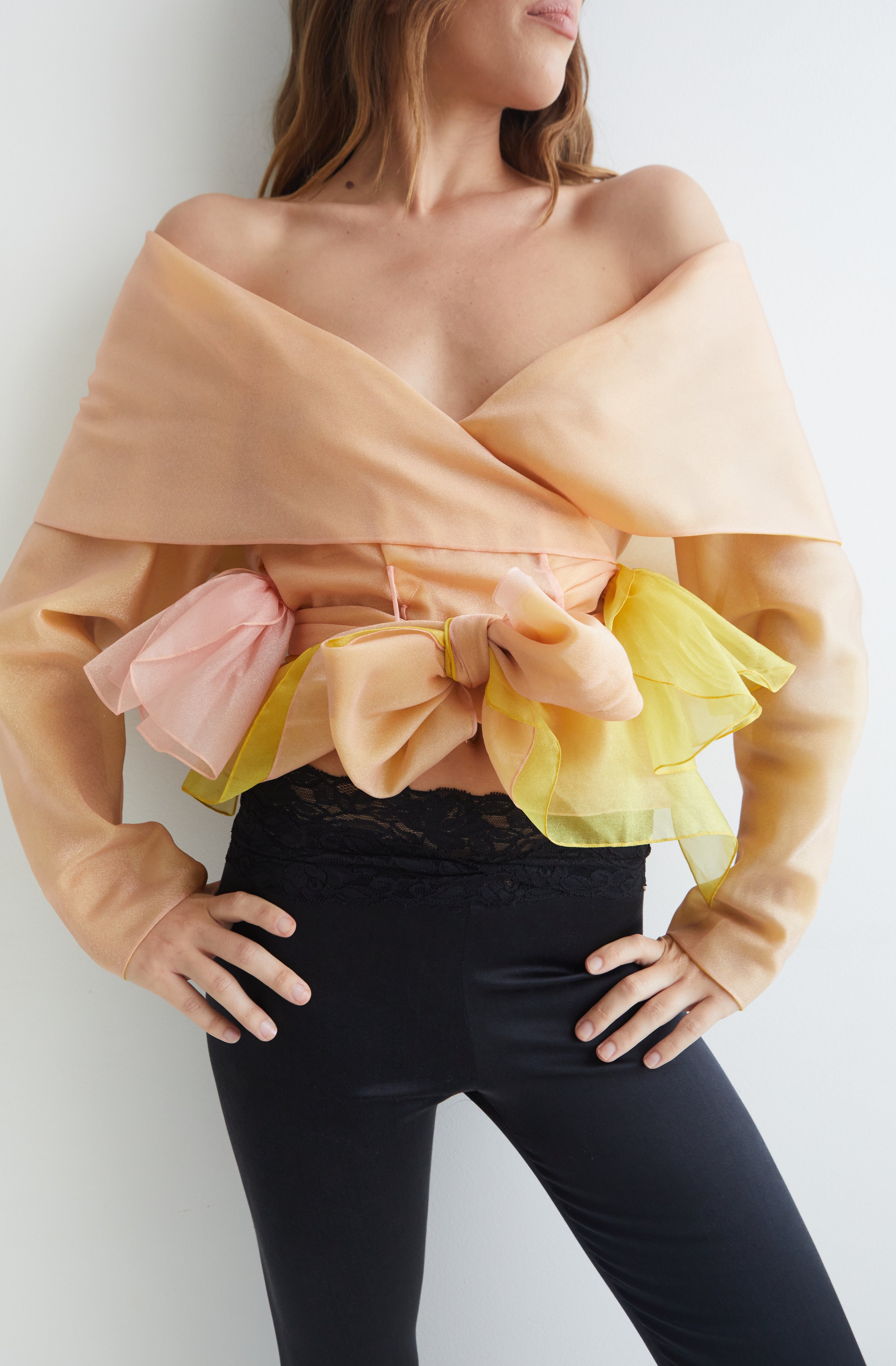 Giorgio Di Sant Angelo <br> 70's sculptural organza wrap jacket