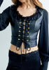 Moschino <br> 90's leather & lace corset top