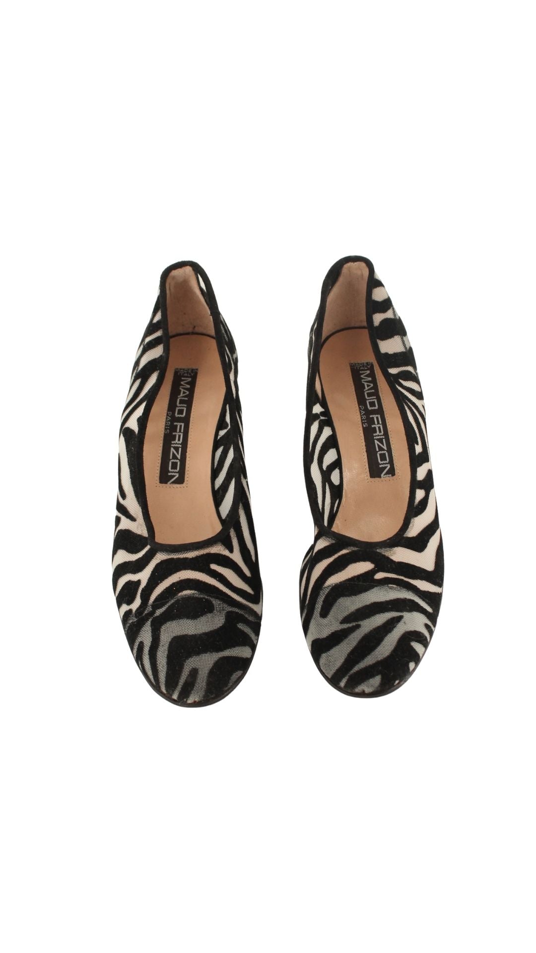 Maud Frizon <br> 1980's deadstock zebra print mesh pumps