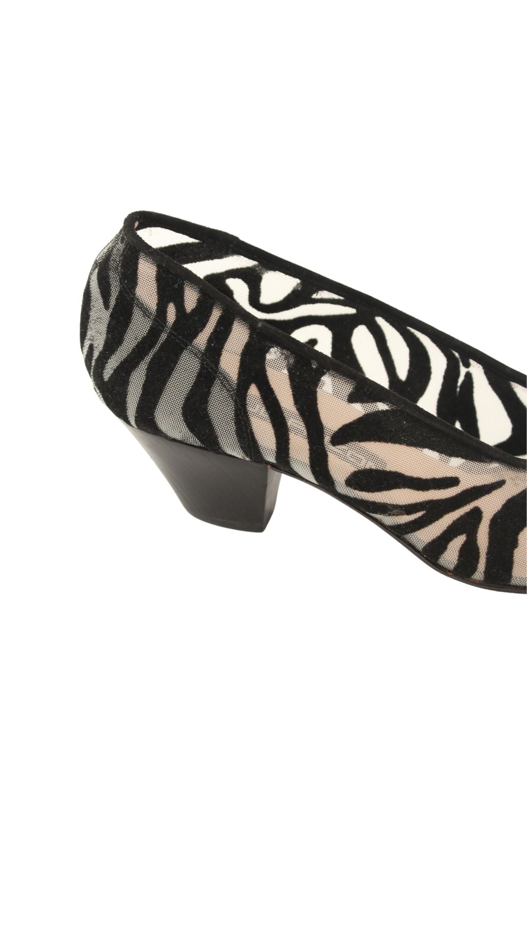 Maud Frizon <br> 1980's deadstock zebra print mesh pumps