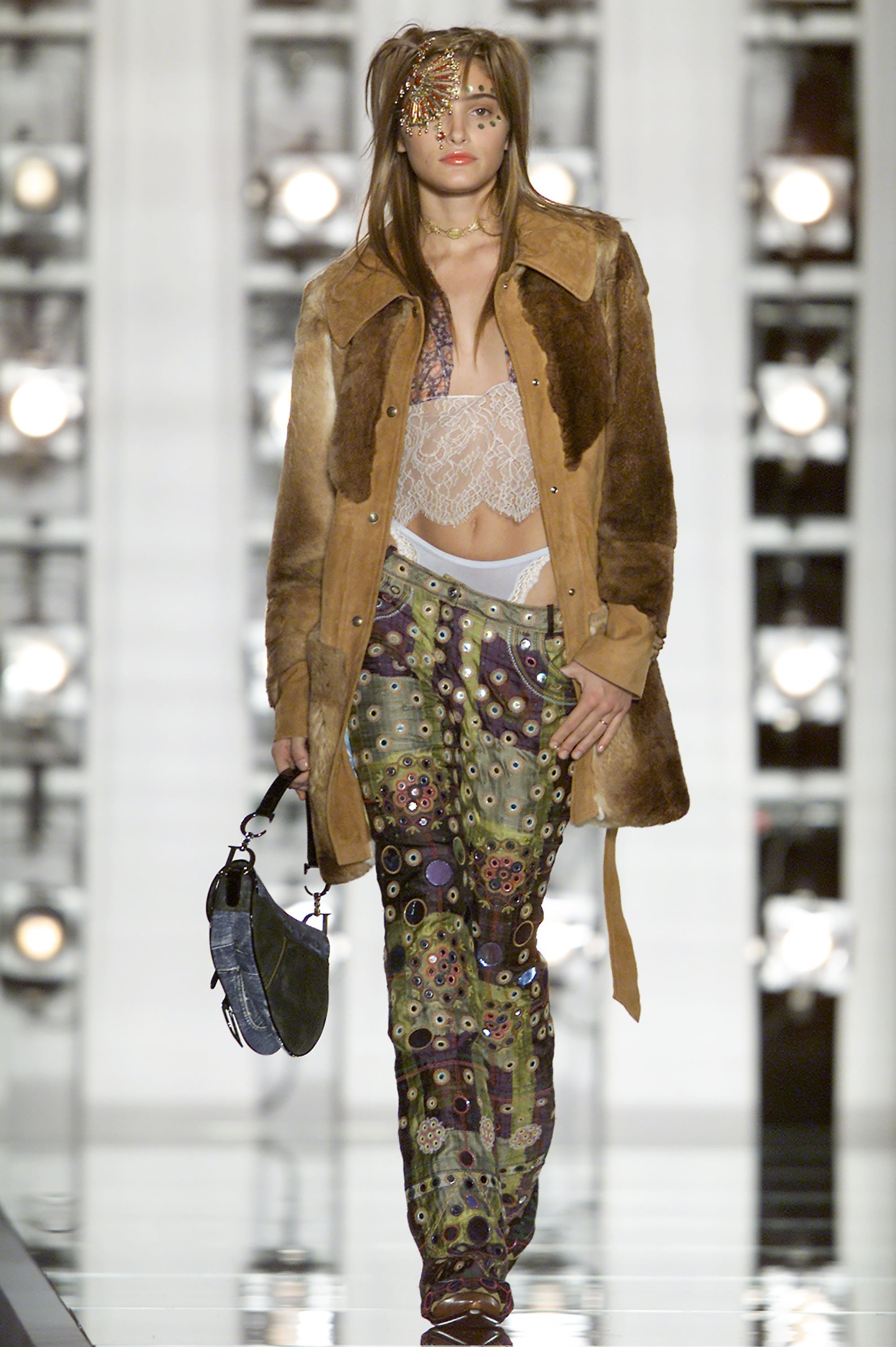 Christian Dior <br> F/W 2001 'Global Raver' runway & campaign mirrored silk pants