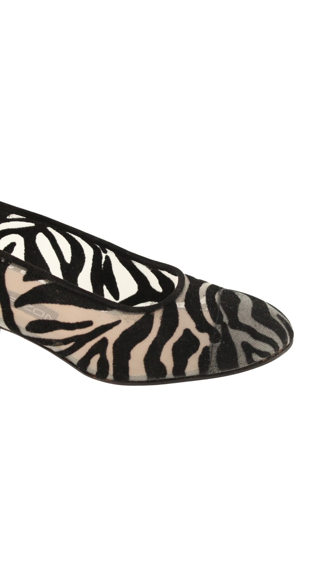 Maud Frizon <br> 1980's deadstock zebra print mesh pumps