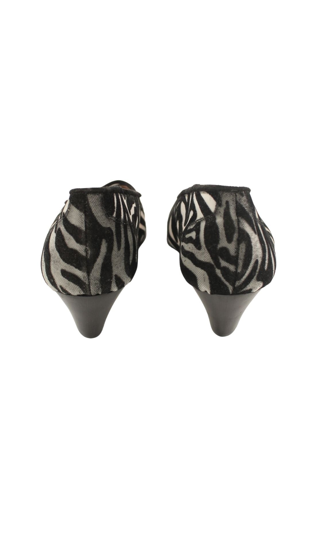 Maud Frizon <br> 1980's deadstock zebra print mesh pumps