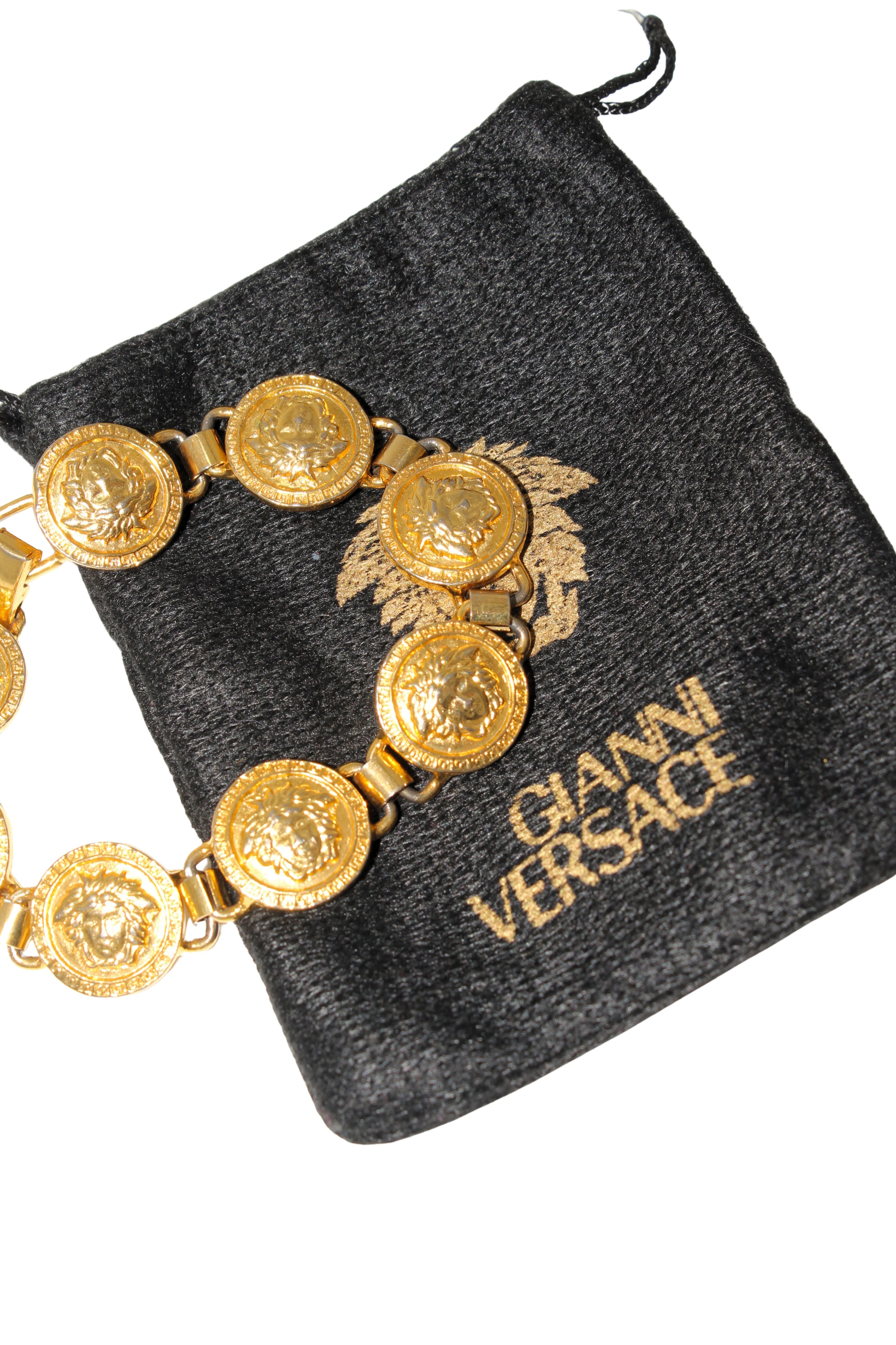 Gianni Versace <br> 90's gold plated Medusa head medallion bracelet