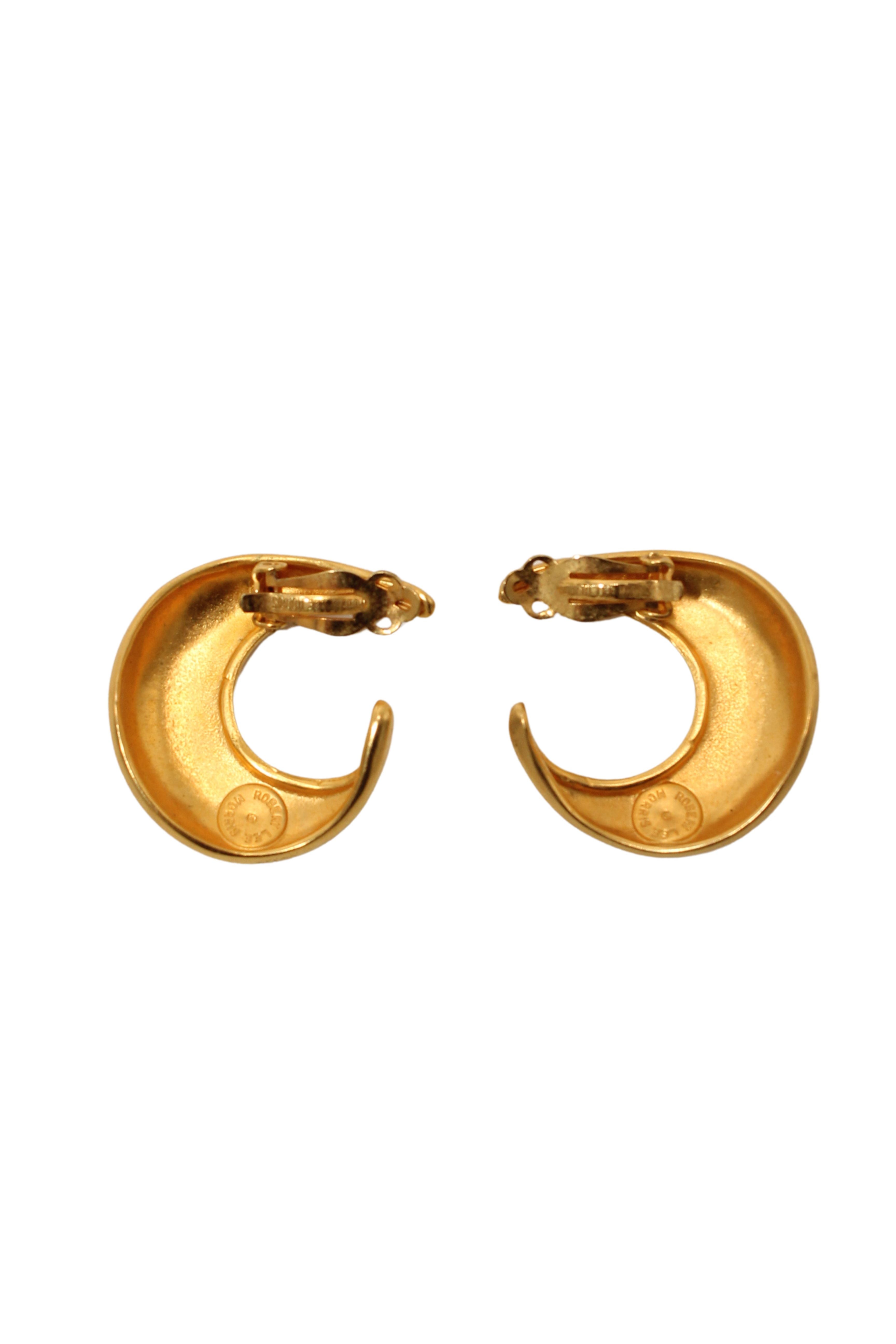 Robert Lee Morris <br> 80's sculptural matte gold clip-on earrings
