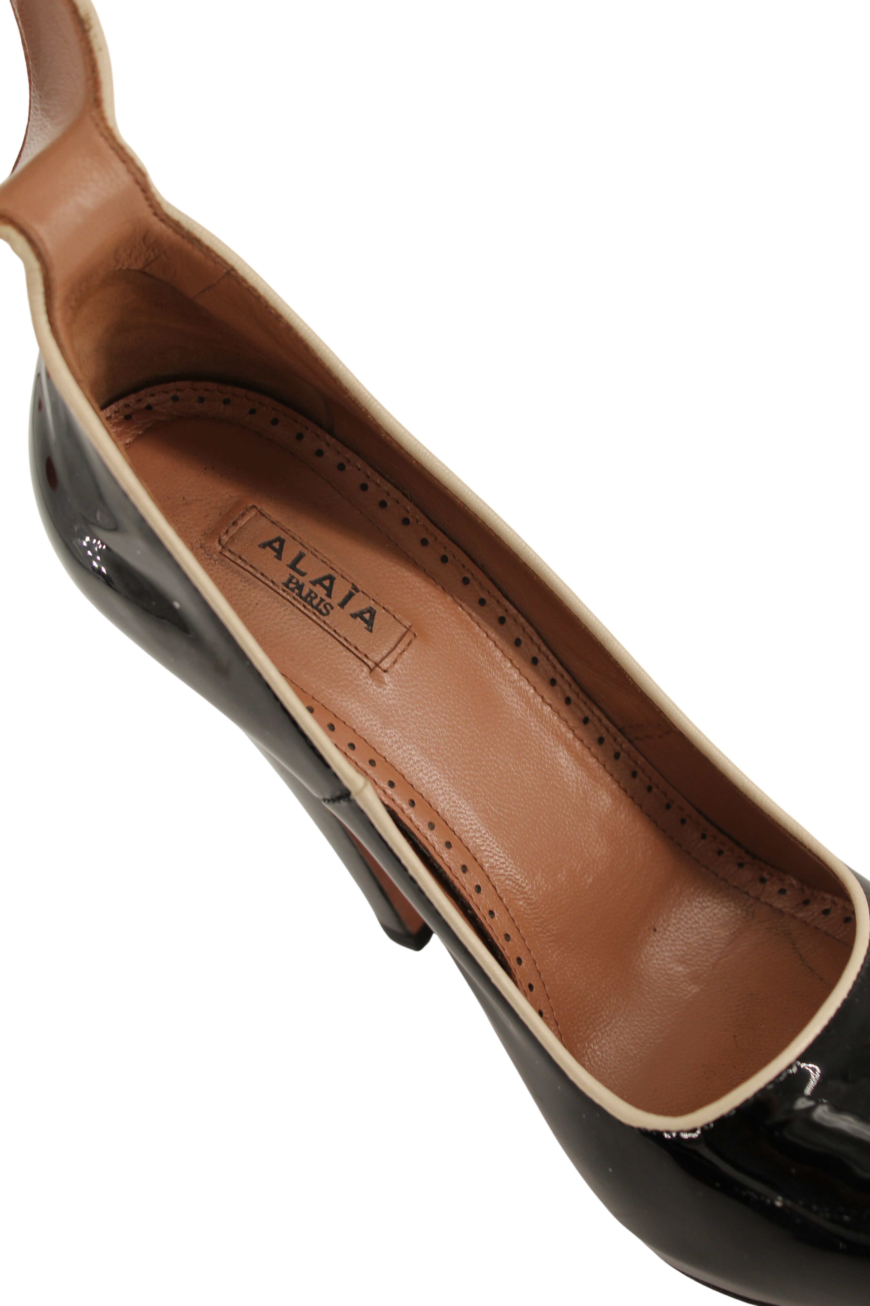 Azzedine Alaïa <br> Patent leather Mary Jane ribbon tie pumps