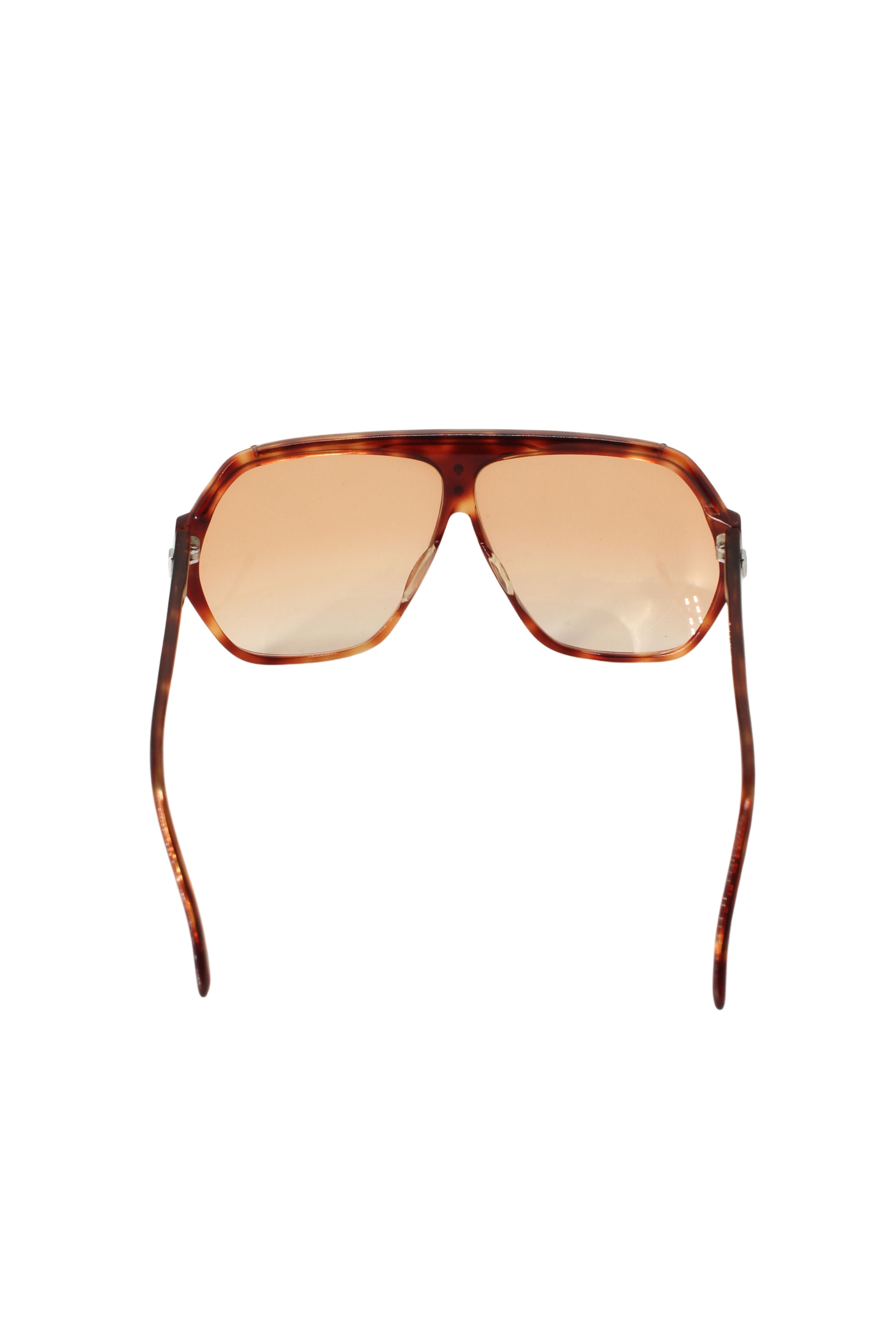 Paco Rabanne <br> 70's aviator tortoiseshell amber lense sunglasses