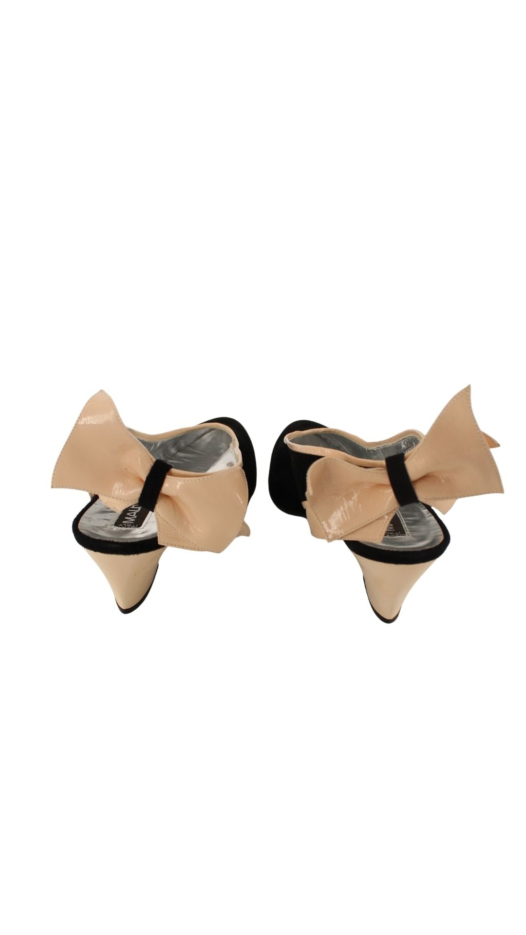 Maud Frizon <br> 1980's deadstock suede & patent bow back pumps