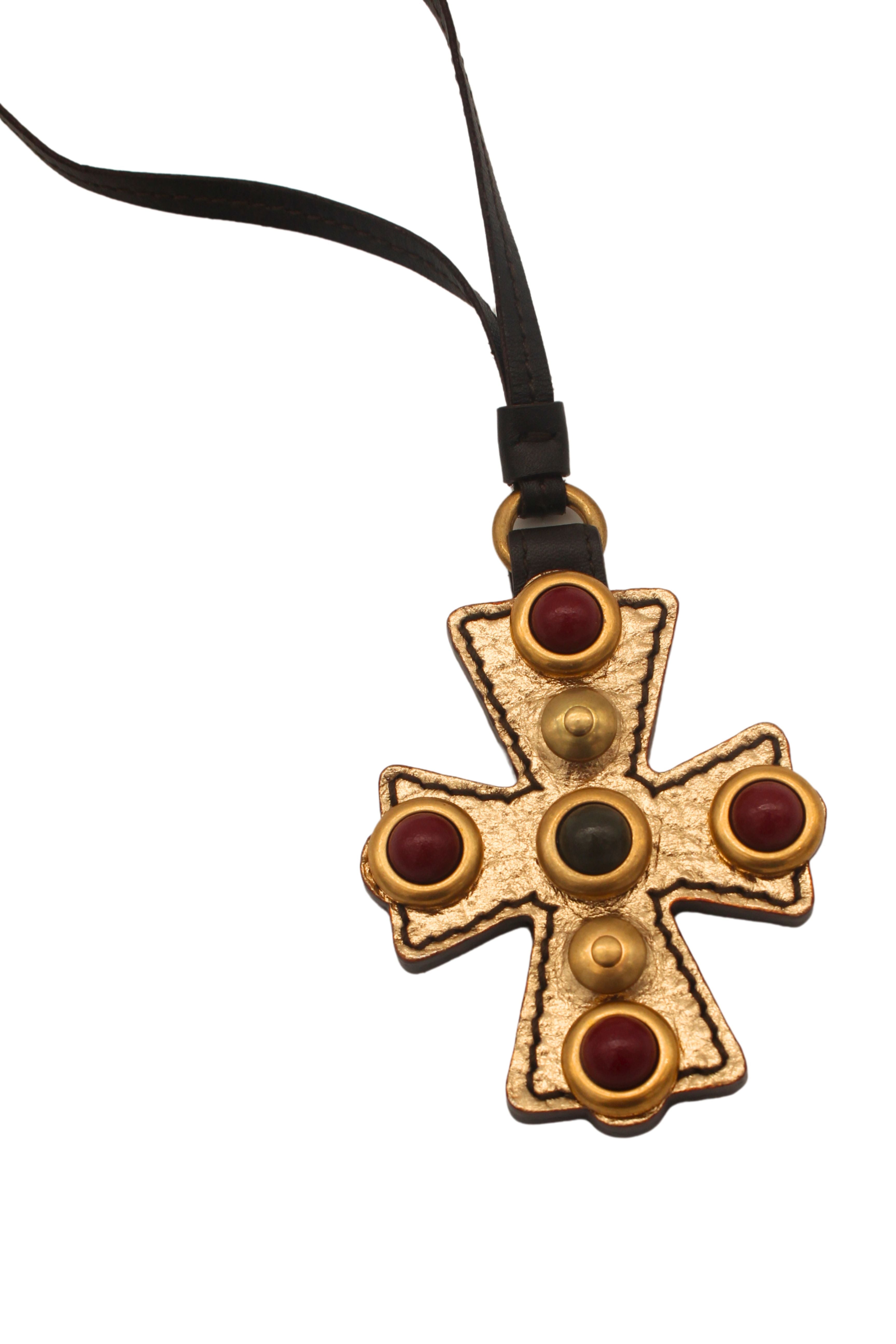 Yves Saint Laurent <br> 2005 Byzantine bejewelled cross necklace