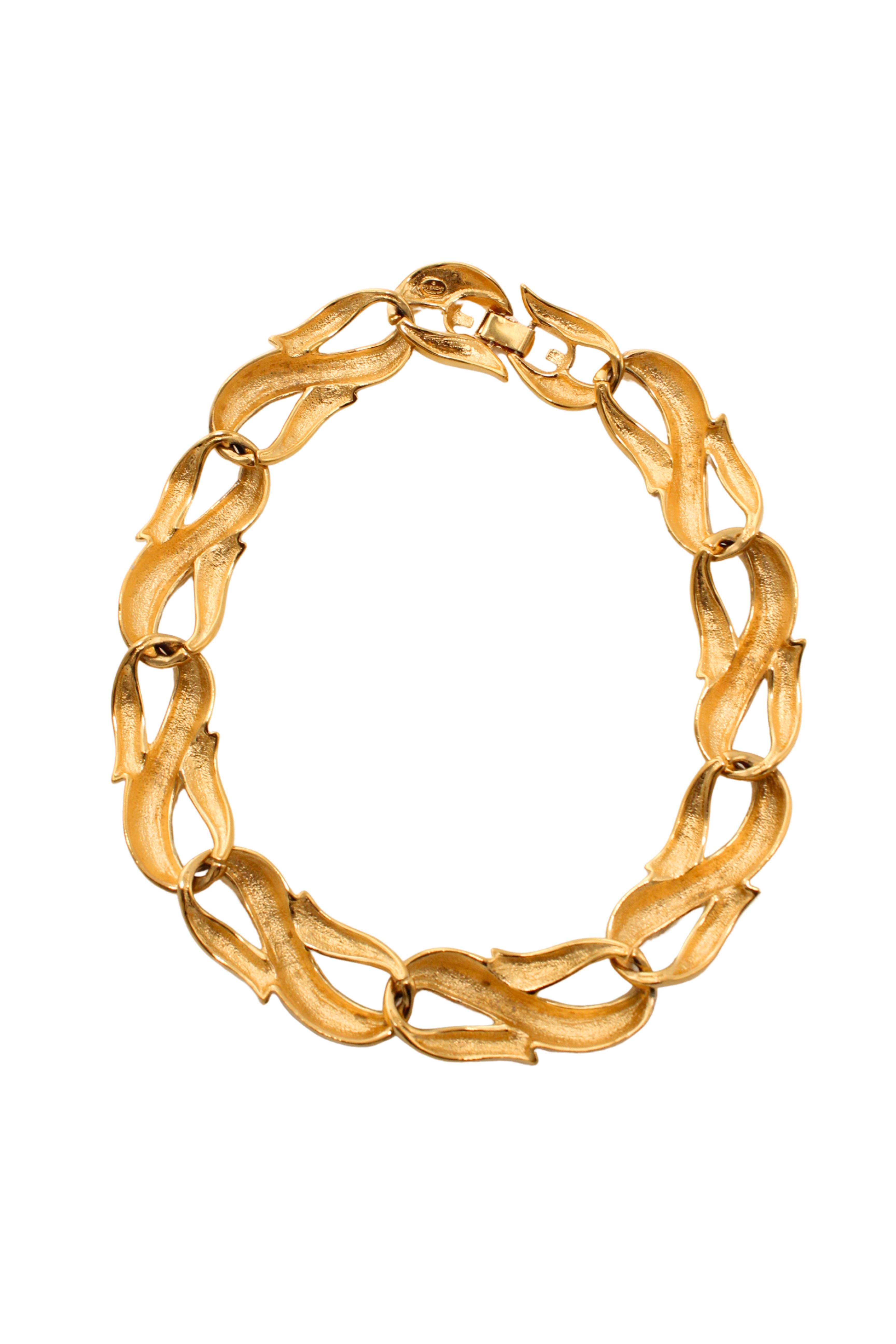Givenchy <br> 80's gold plated decorative link choker necklace