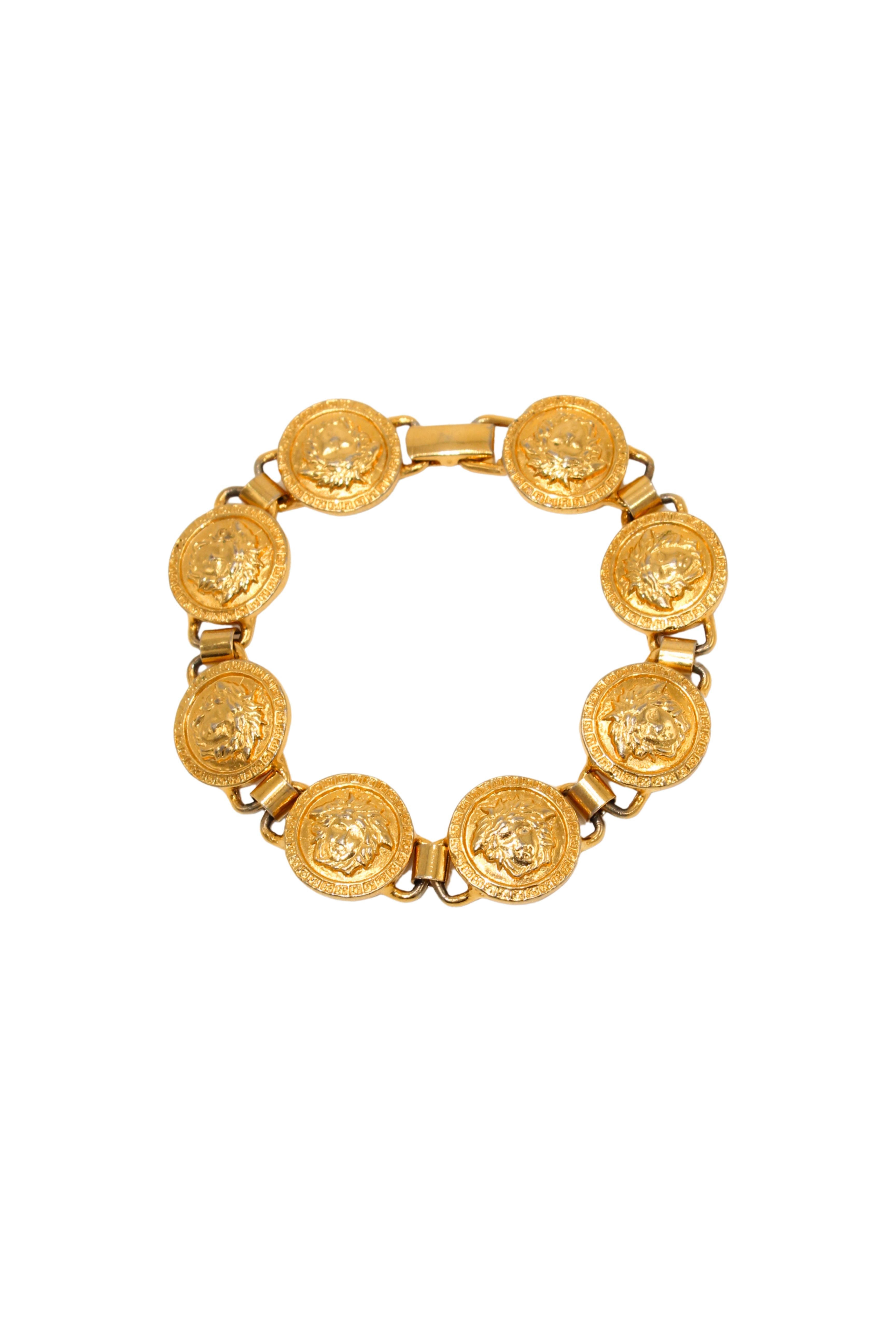 Gianni Versace <br> 90's gold plated Medusa head medallion bracelet