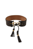 Gucci <br> S/S 2011 leather wrap belt with gold horse-bit buckle & tassel ties