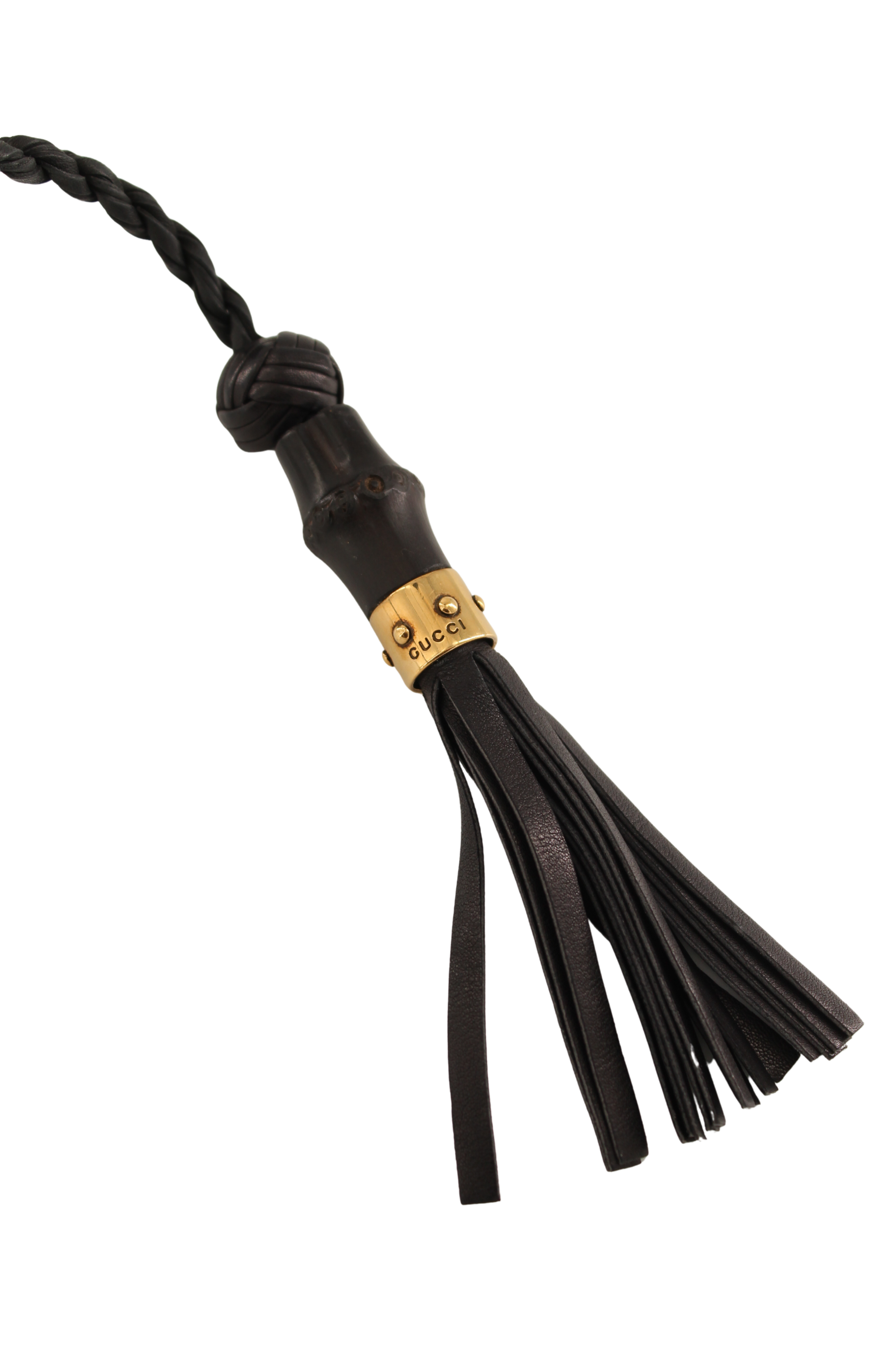 Gucci <br> S/S 2011 leather wrap belt with gold horse-bit buckle & tassel ties