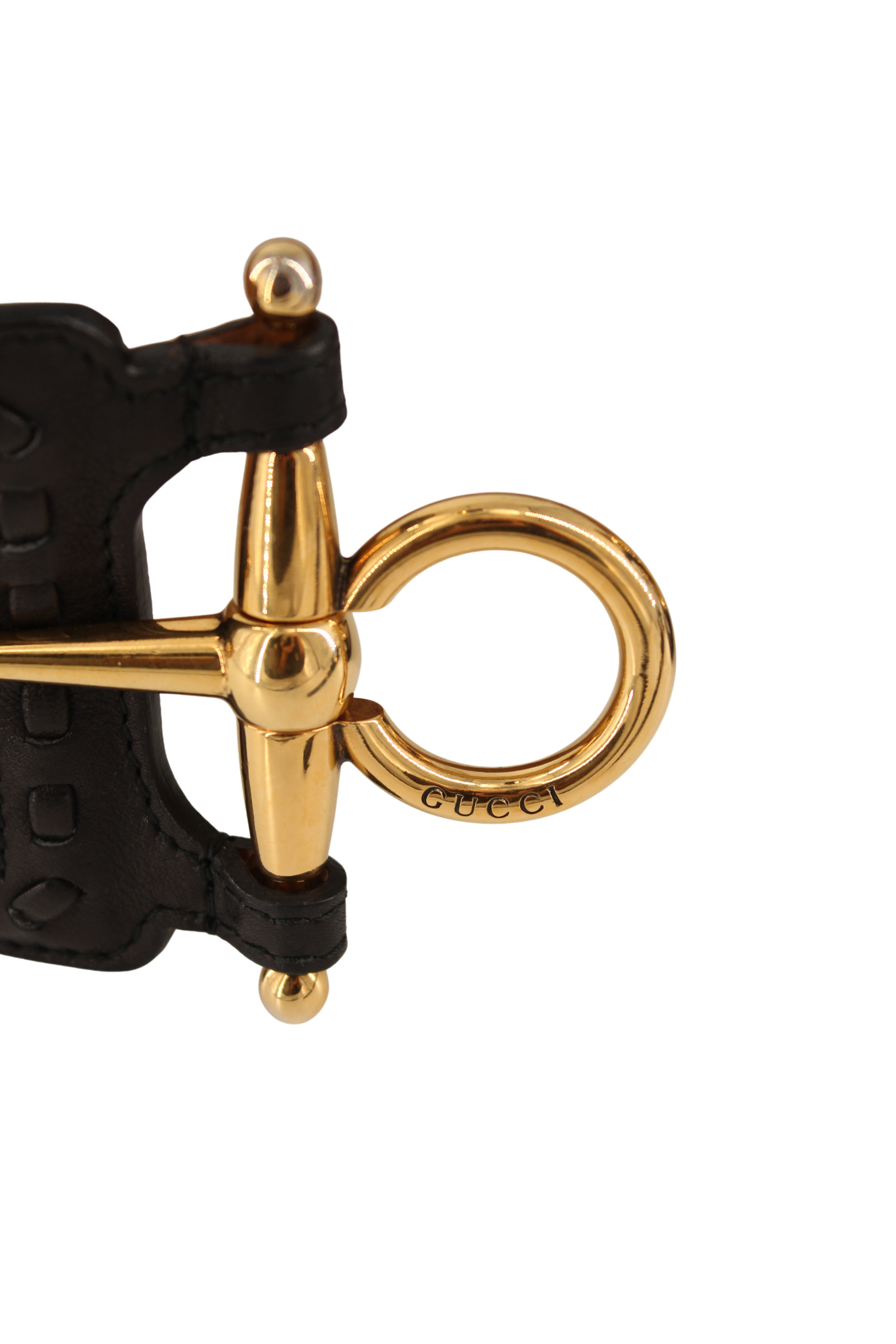 Gucci <br> S/S 2011 leather wrap belt with gold horse-bit buckle & tassel ties