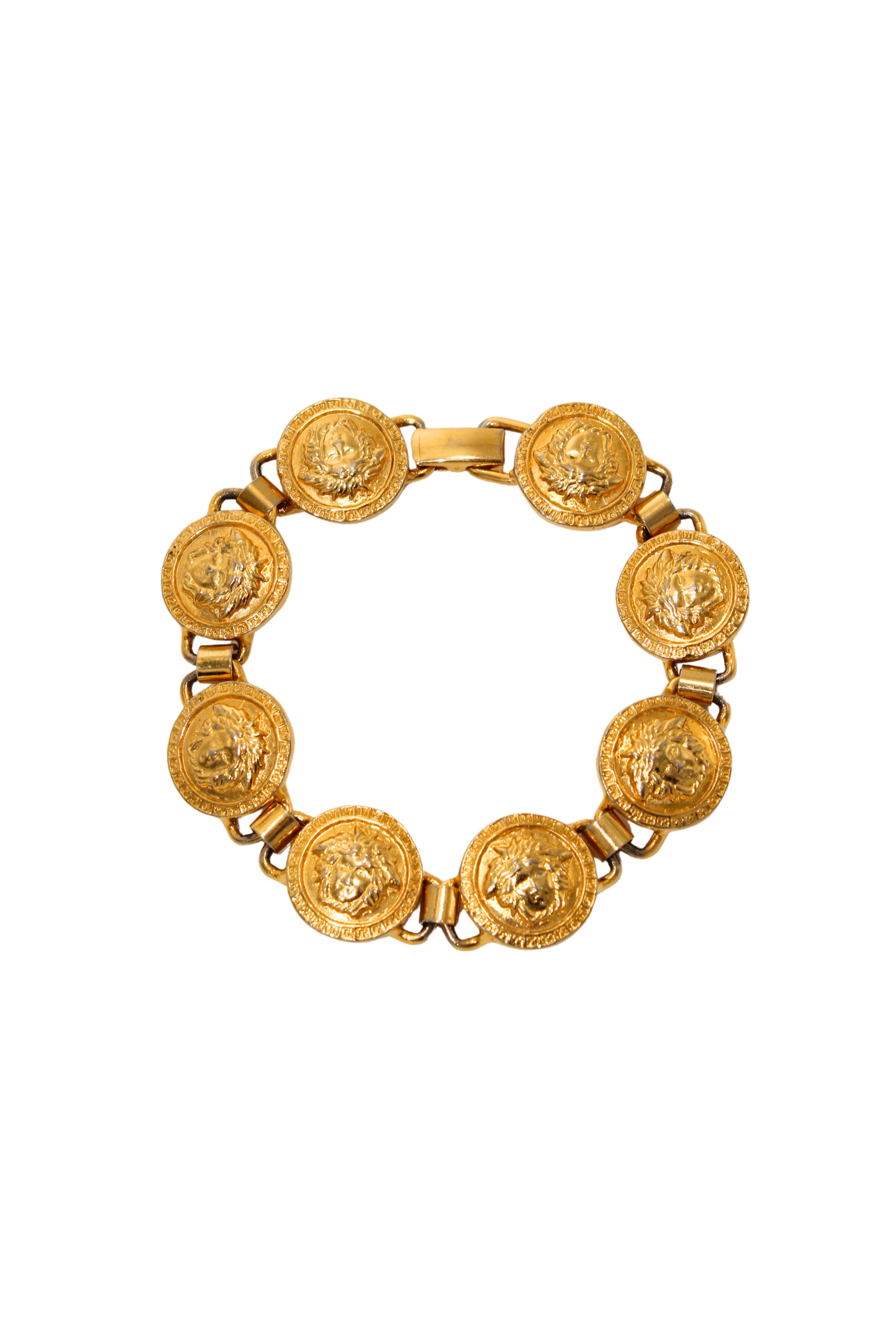 Gianni Versace <br> 90's gold plated Medusa head medallion bracelet