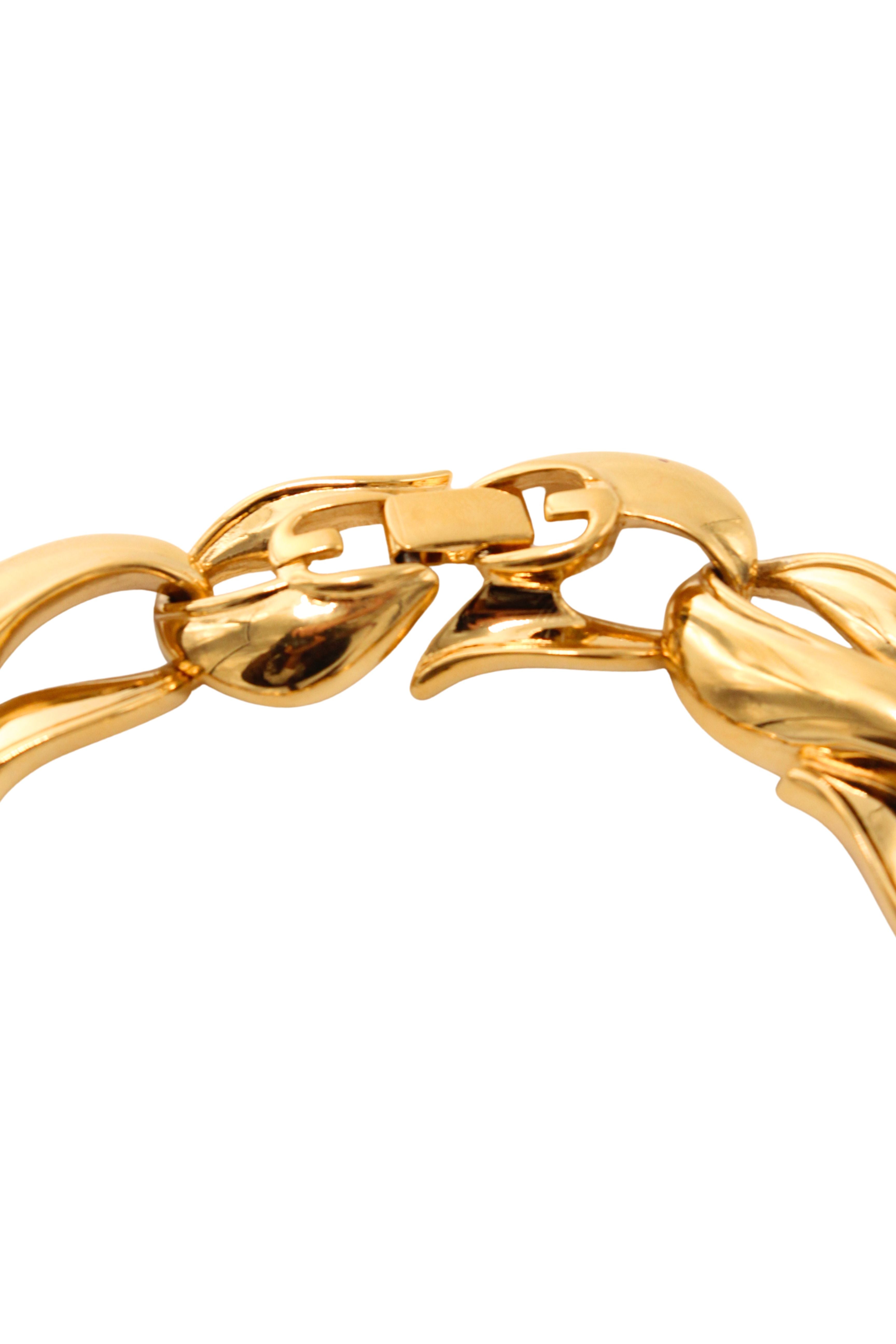 Givenchy <br> 80's gold plated decorative link choker necklace