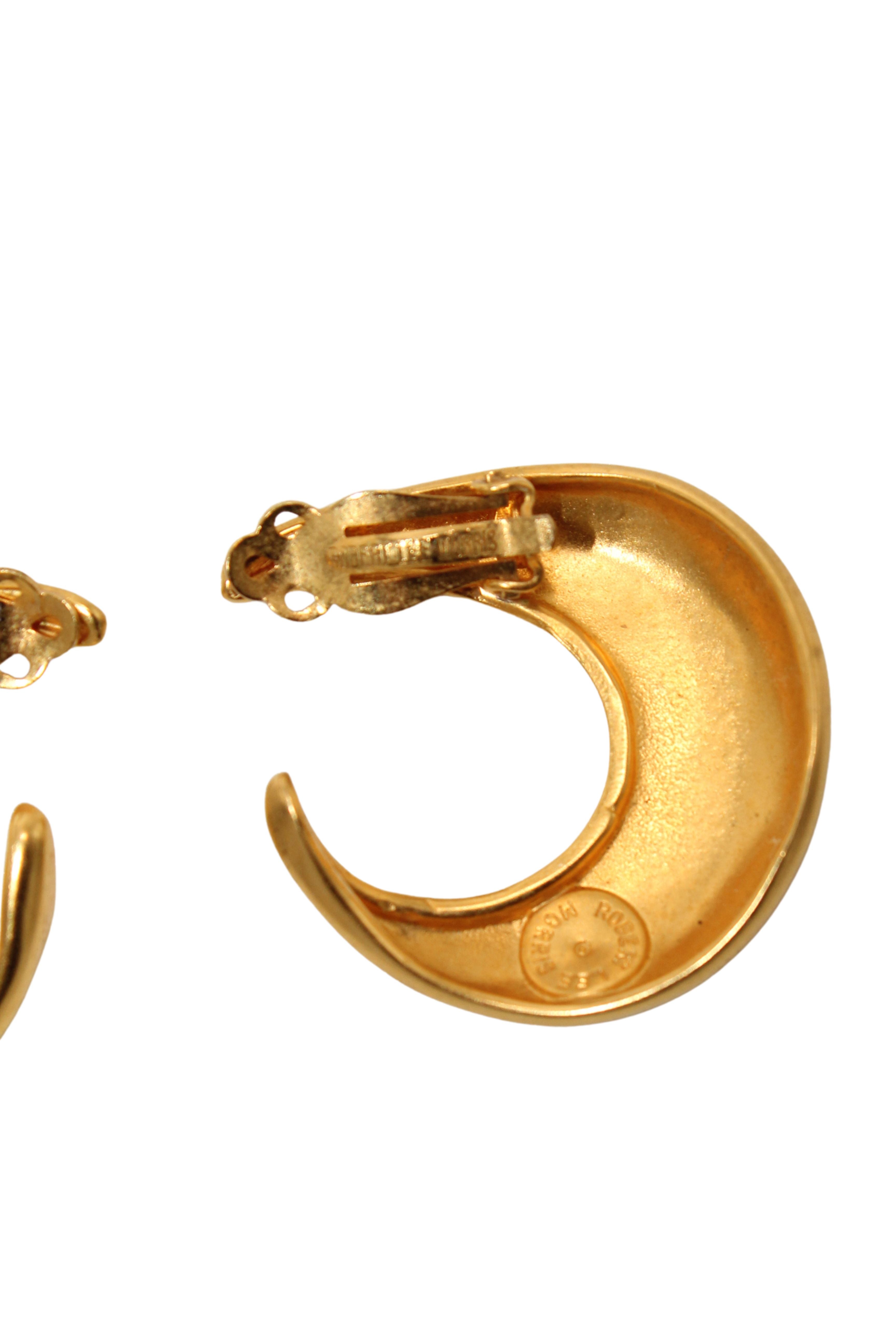 Robert Lee Morris <br> 80's sculptural matte gold clip-on earrings