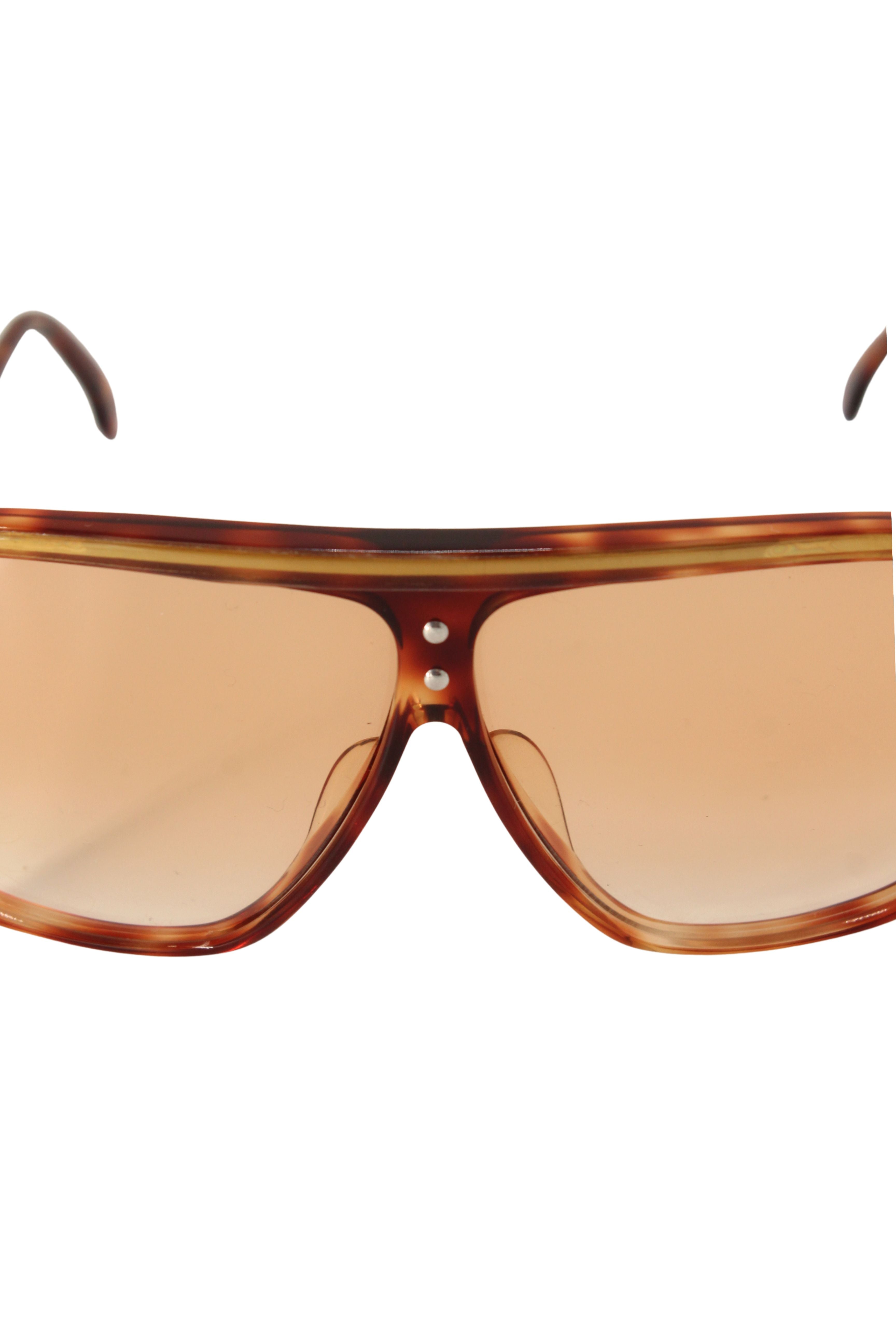 Paco Rabanne <br> 70's aviator tortoiseshell amber lense sunglasses